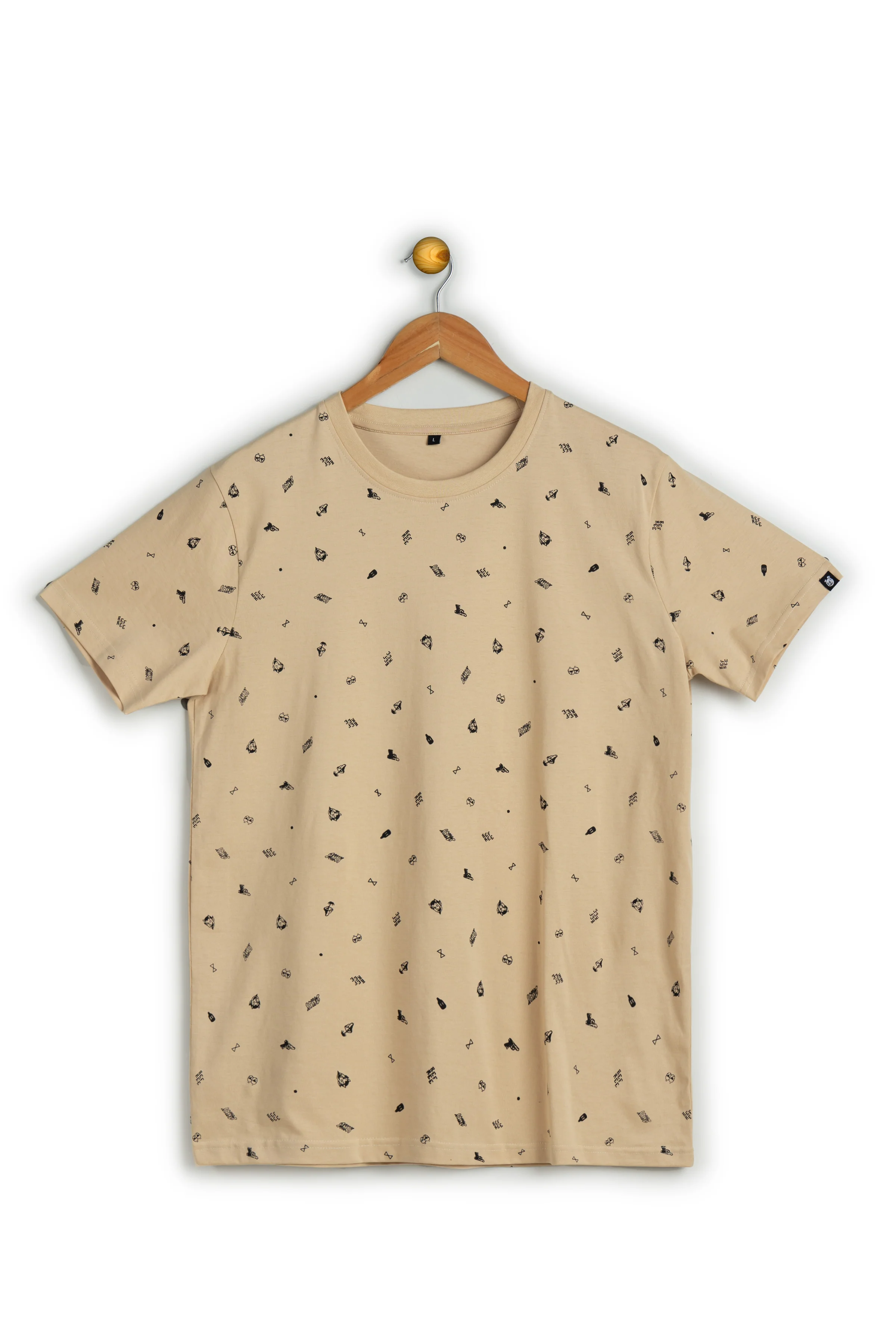 Funk Beige All Over Printed T-Shirt - Image 8