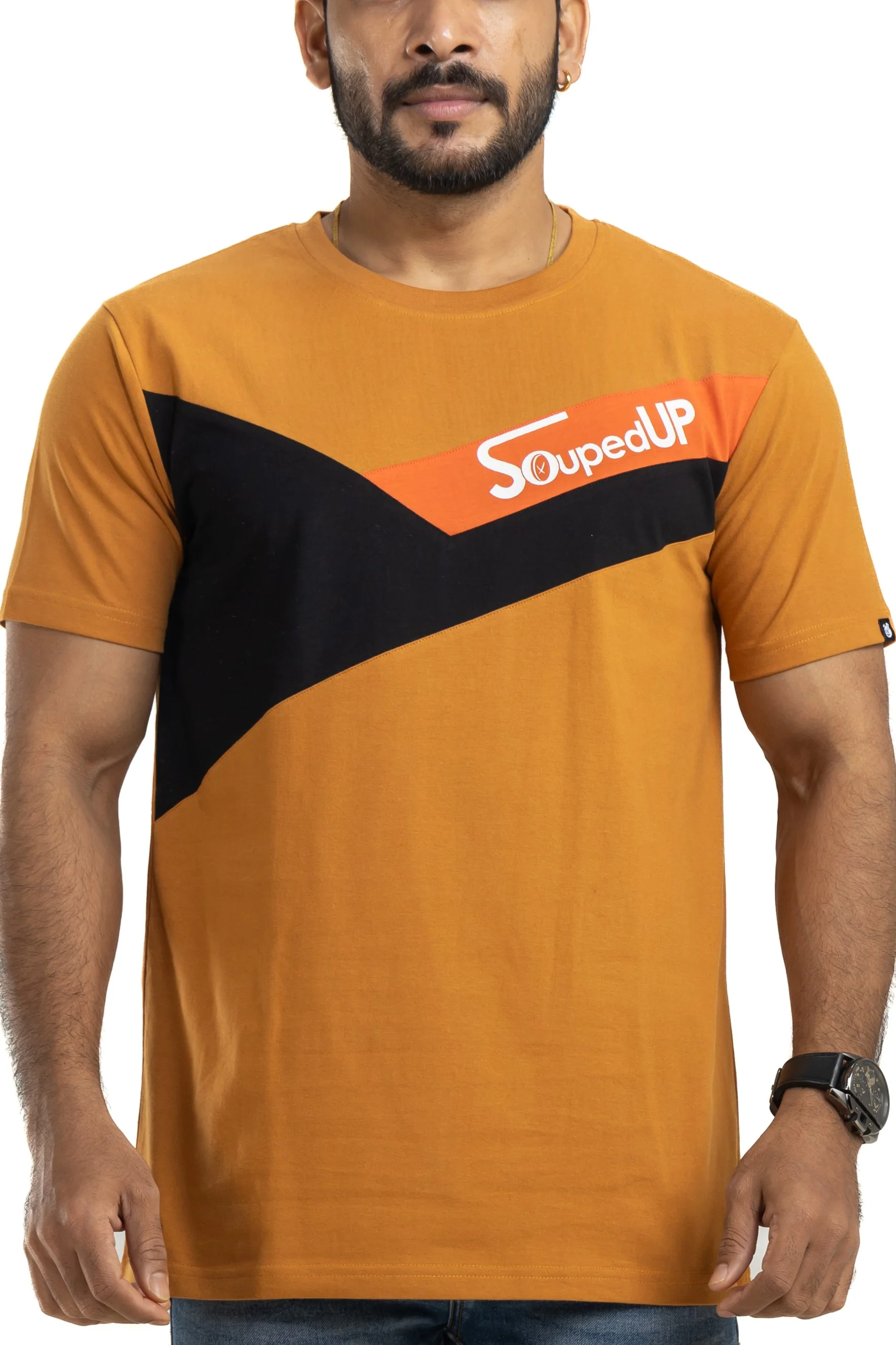 Cut & Sew Almond Printed T-Shirt - Image 4