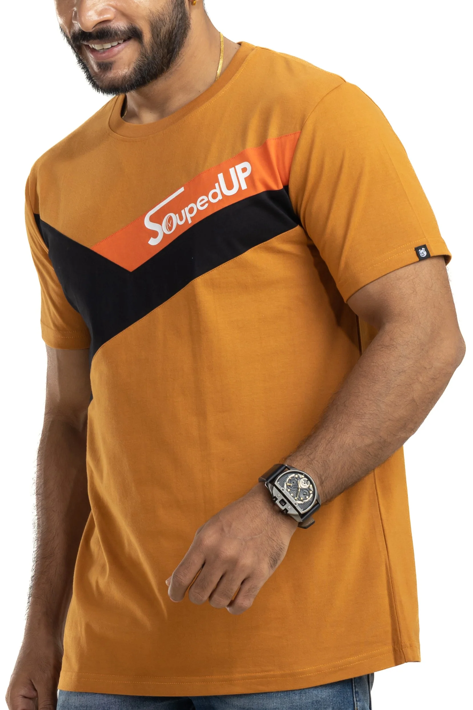 Cut & Sew Almond Printed T-Shirt - Image 5