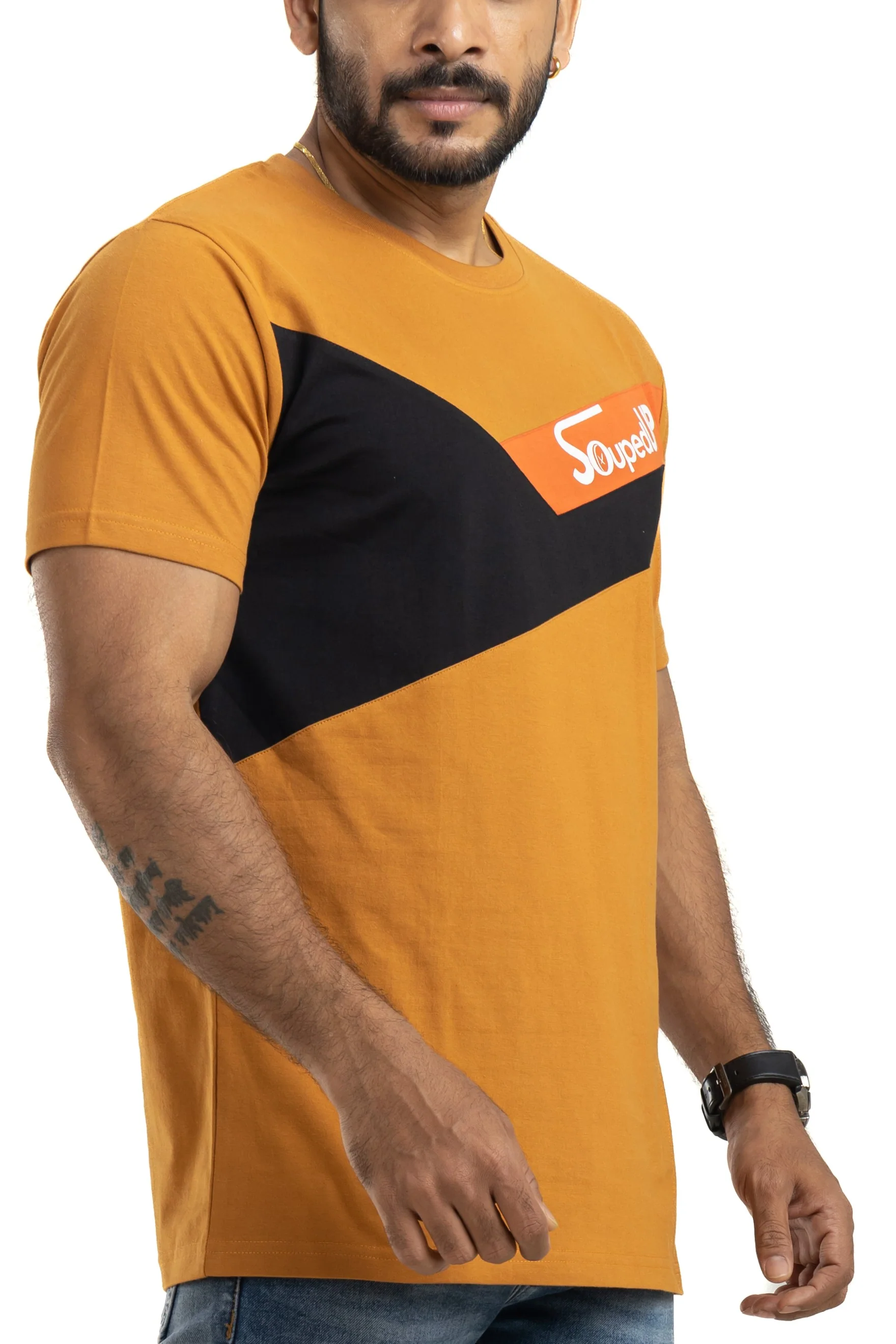 Cut & Sew Almond Printed T-Shirt - Image 7