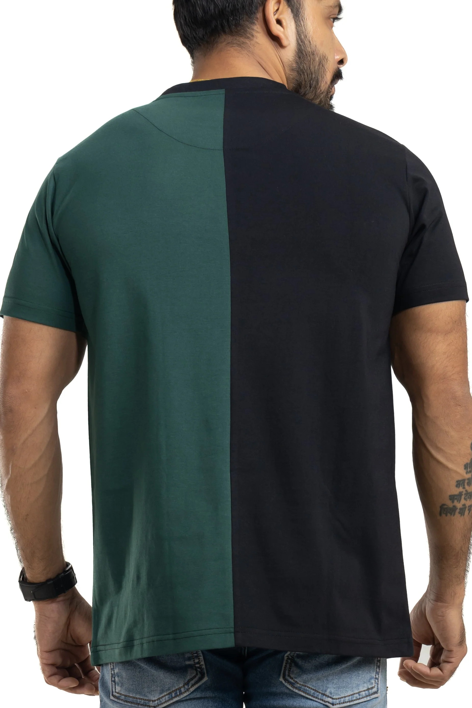 Stay Wild Black & Bottlegreen Printed T-Shirt - Image 7