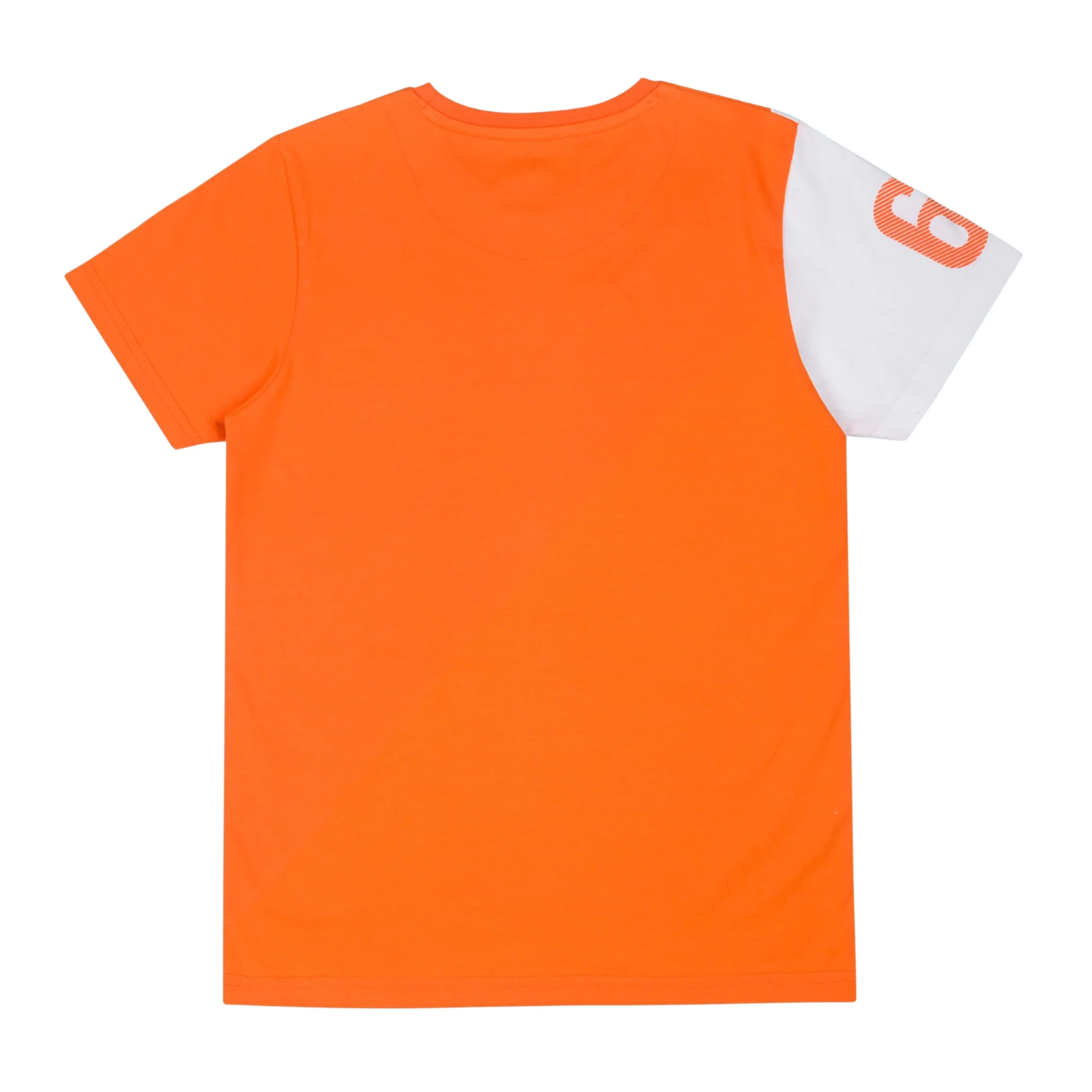 Cut & Sew Orange White Navy Boys T-Shirt 8-14 Yrs - Image 3