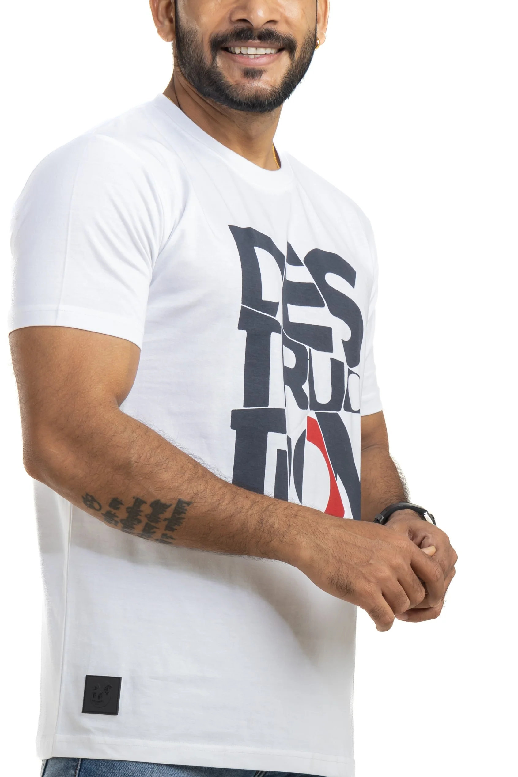 Destruction White Printed T-Shirt - Image 6
