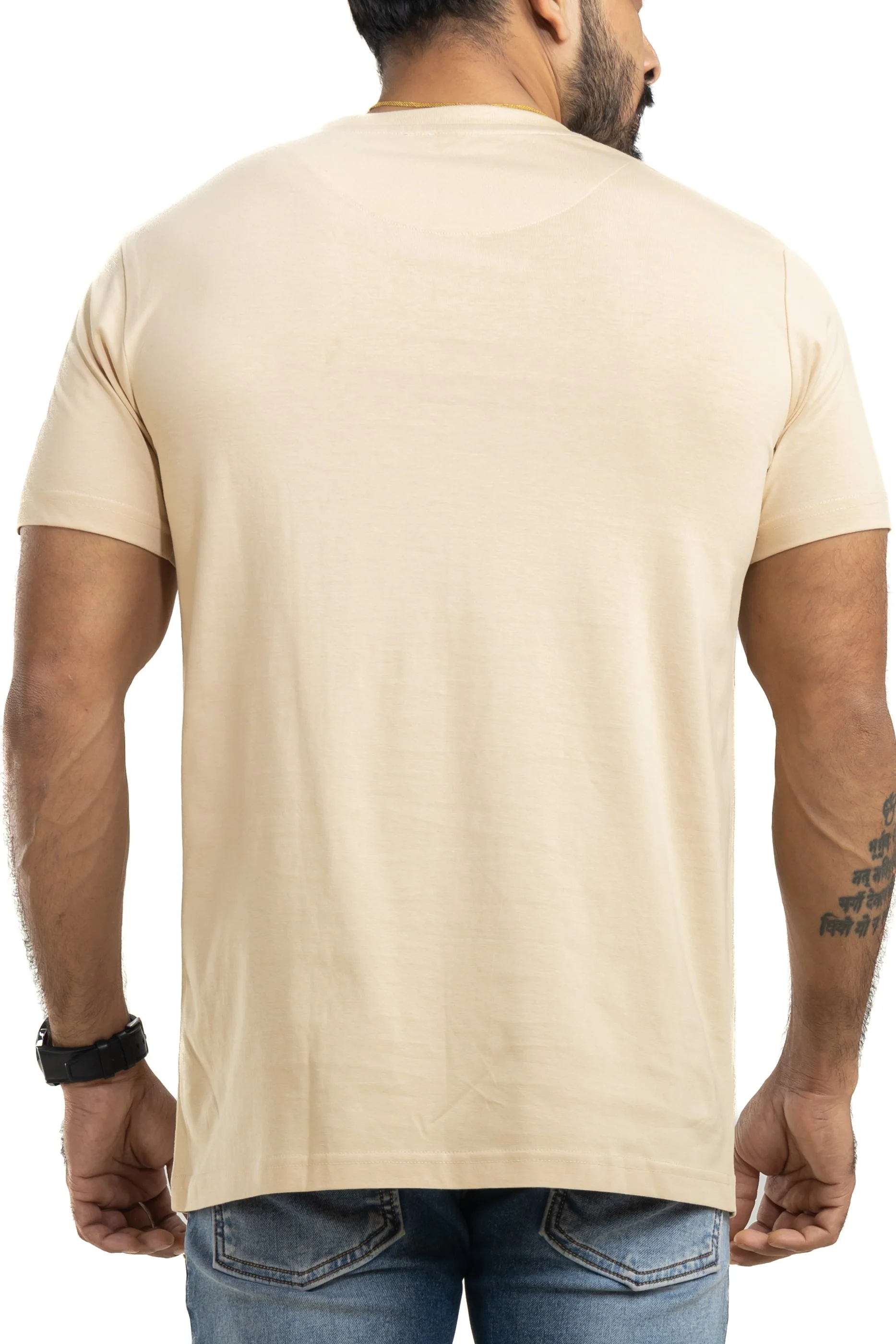 Every Thing is Fine Beige Printed T-Shirt - Image 3