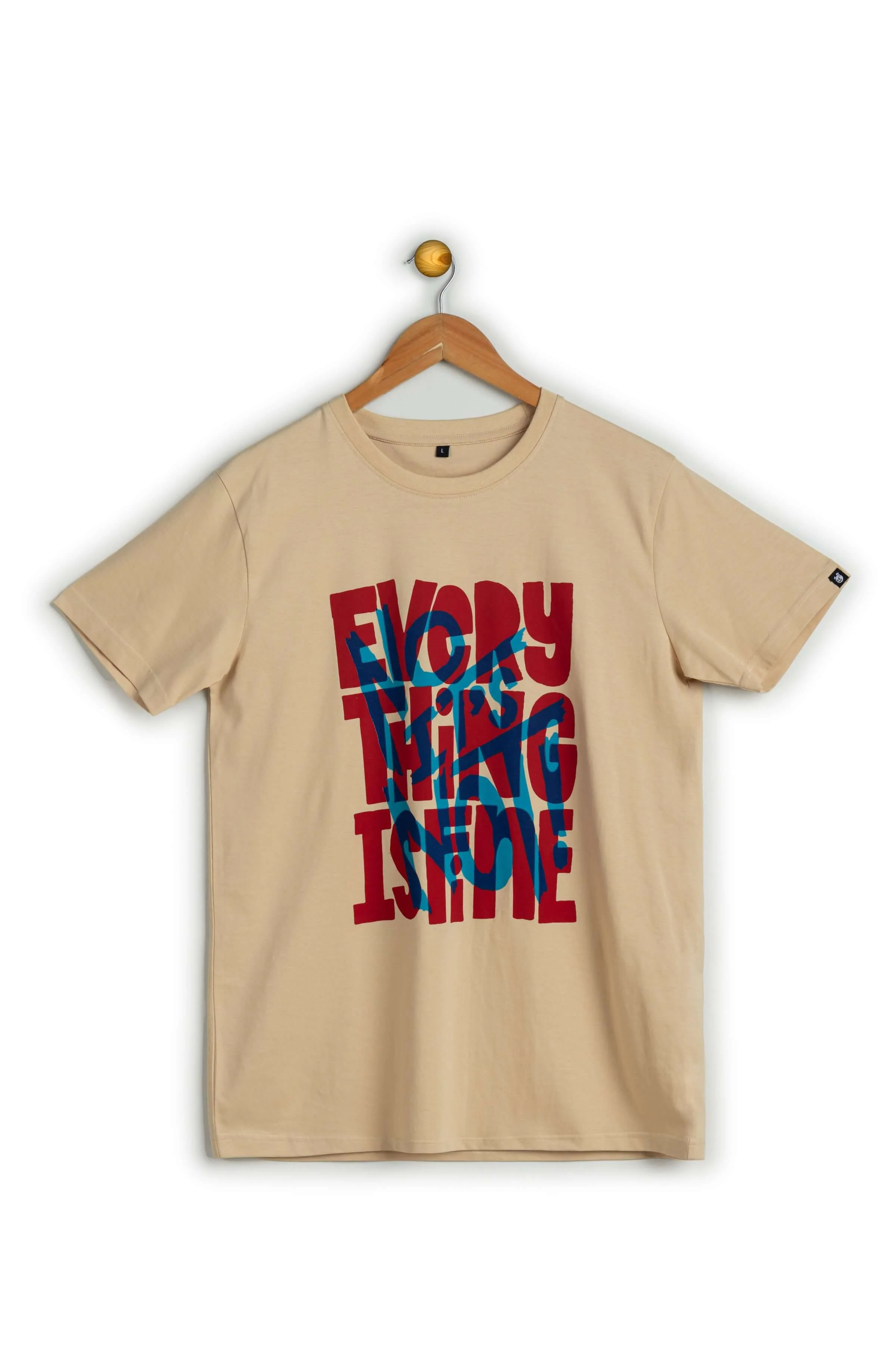 Every Thing is Fine Beige Printed T-Shirt - Image 8