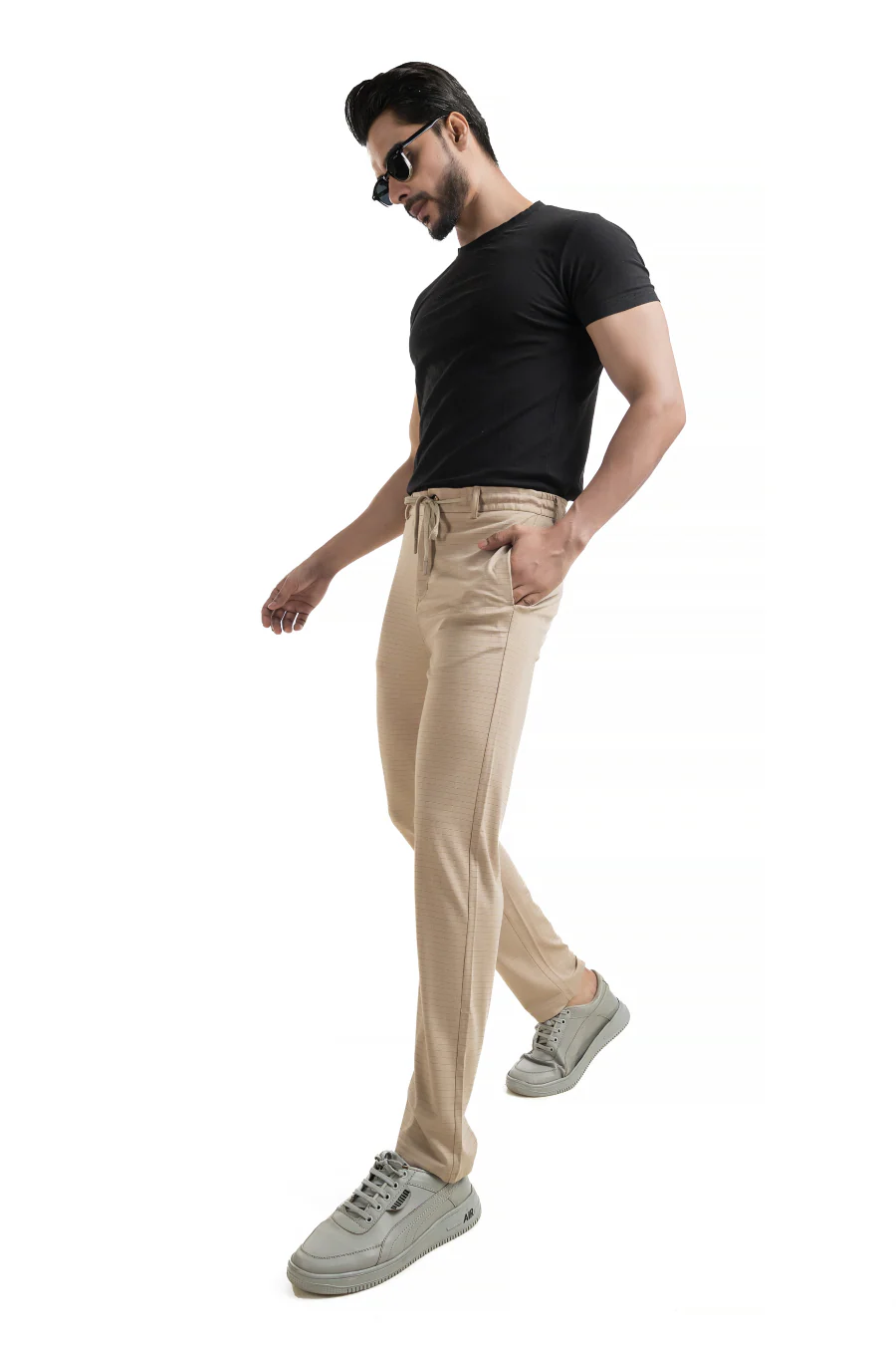 FlexiFit Beige Casual Trouser Pants - Stretchable Comfort with Pockets - Image 6