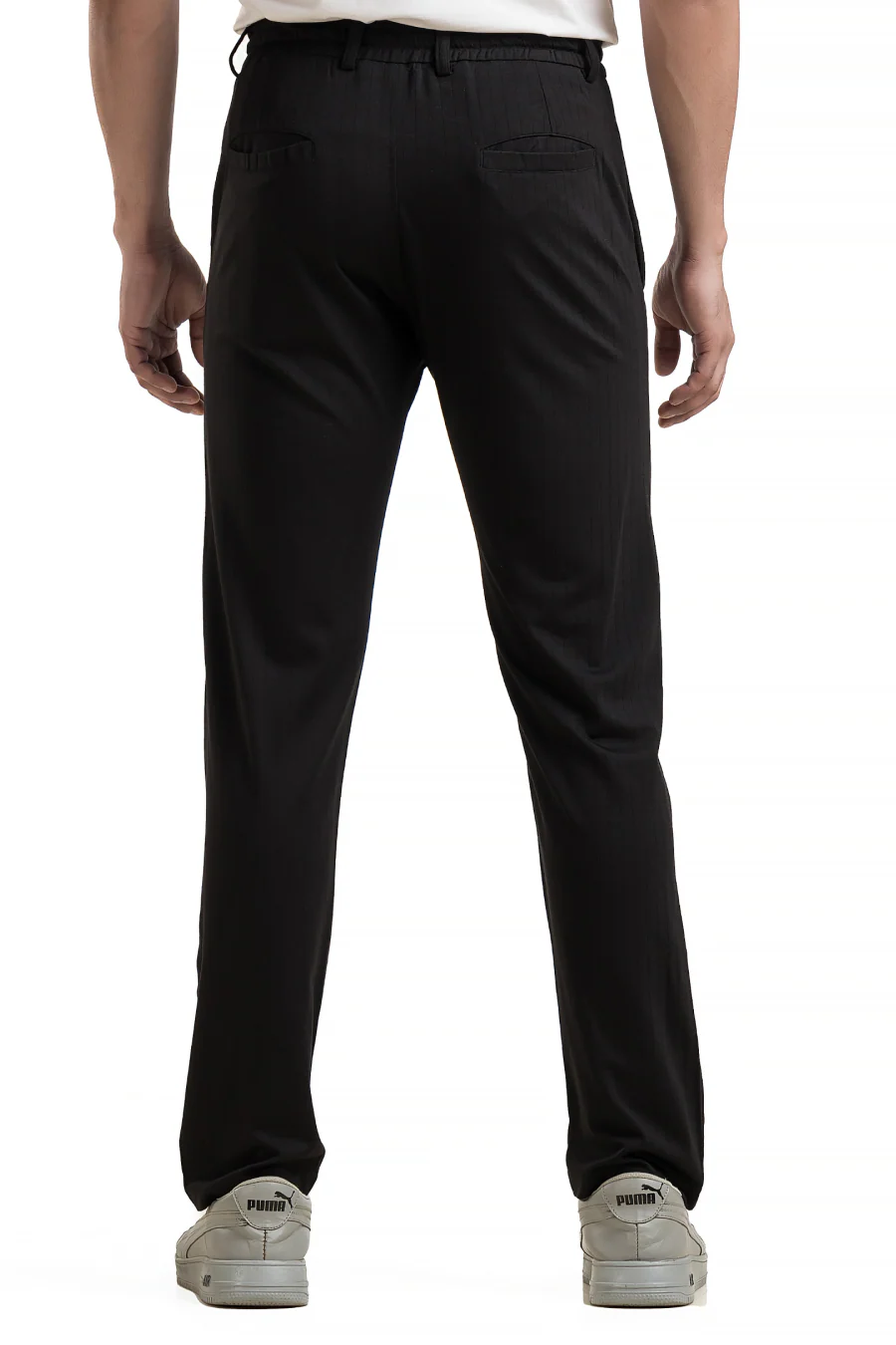 FlexiFit Black Casual Trouser Pants - Stretchable Comfort with Pockets - Image 3