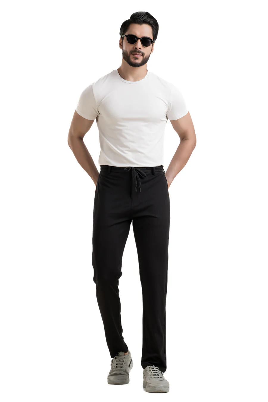 FlexiFit Black Casual Trouser Pants - Stretchable Comfort with Pockets - Image 6