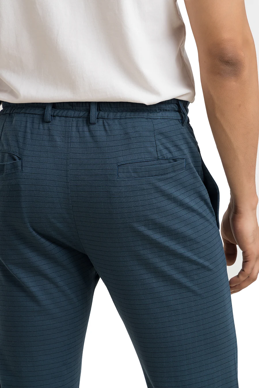 FlexiFit Teal Blue Casual Trouser Pants - Stretchable Comfort with Pockets - Image 4