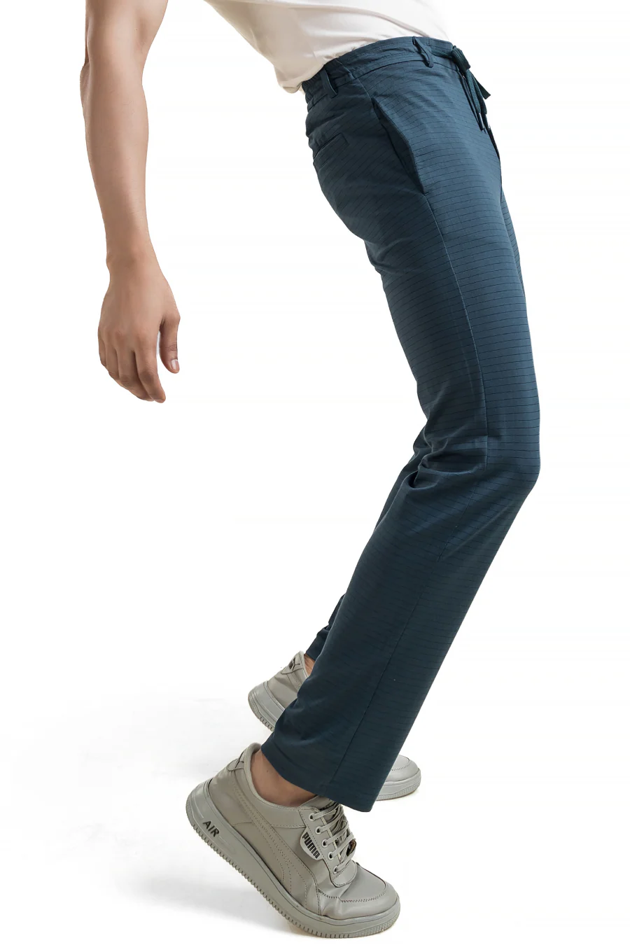 FlexiFit Teal Blue Casual Trouser Pants - Stretchable Comfort with Pockets - Image 7