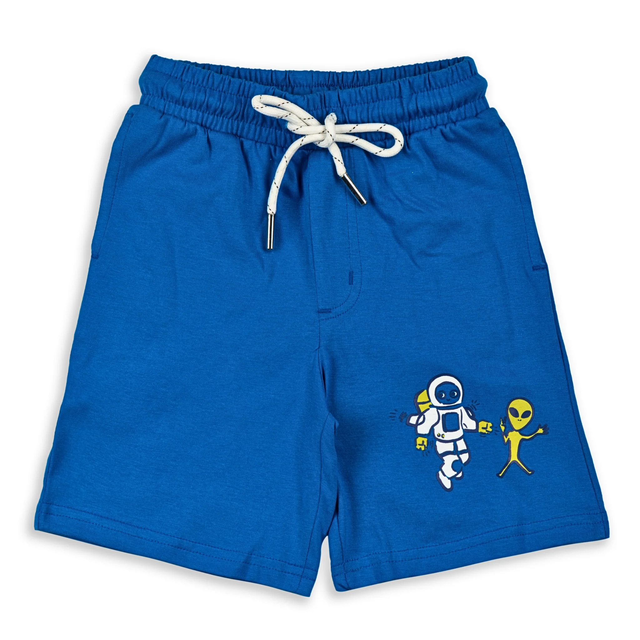 Happy Space Sky Blue Printed Boys T-Shirt with Royal Blue Shorts 2-8 Yrs - Image 4