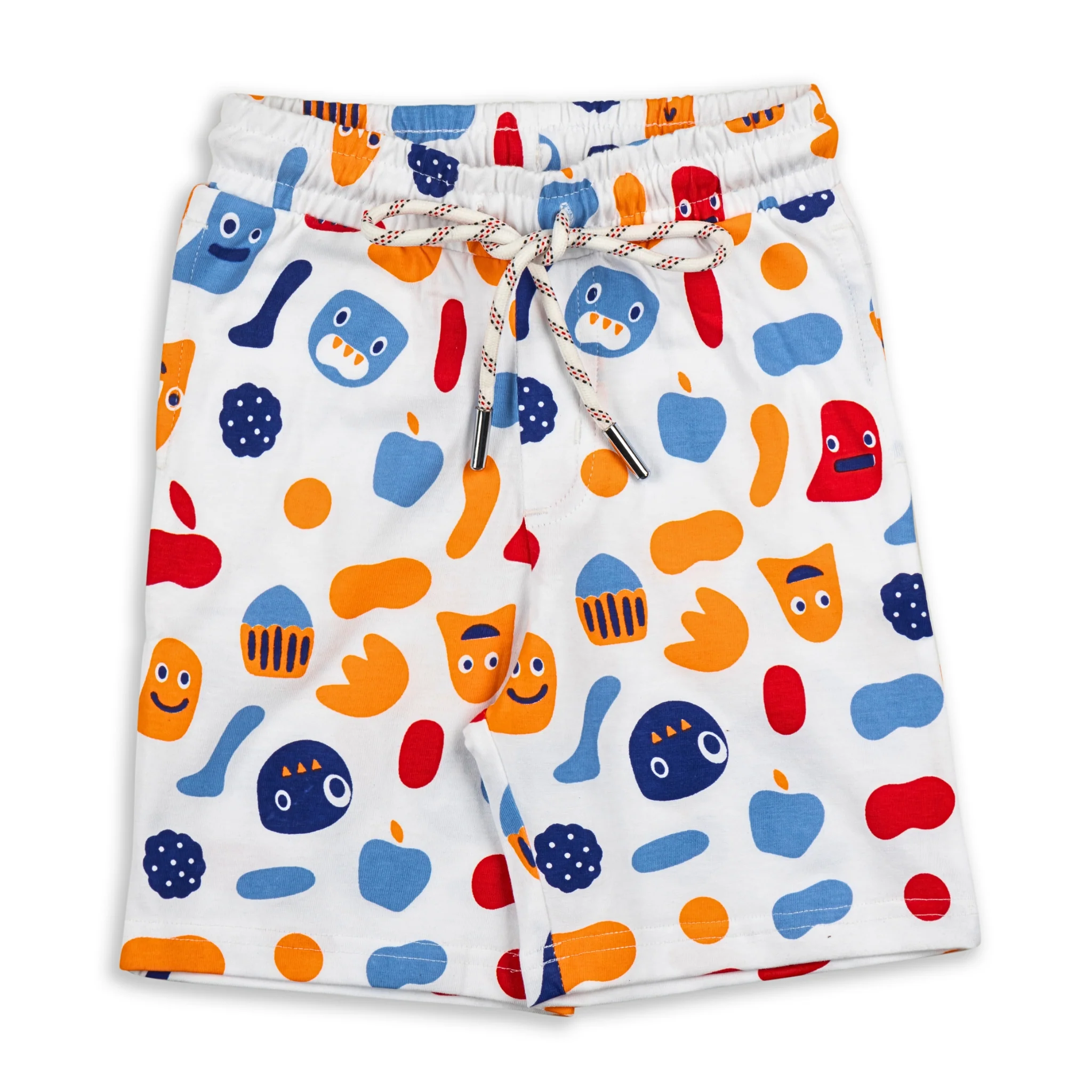 Let's Eat Carrot Orange Printed Boys T-Shirt with White Shorts 2-8 Yrs - Image 4