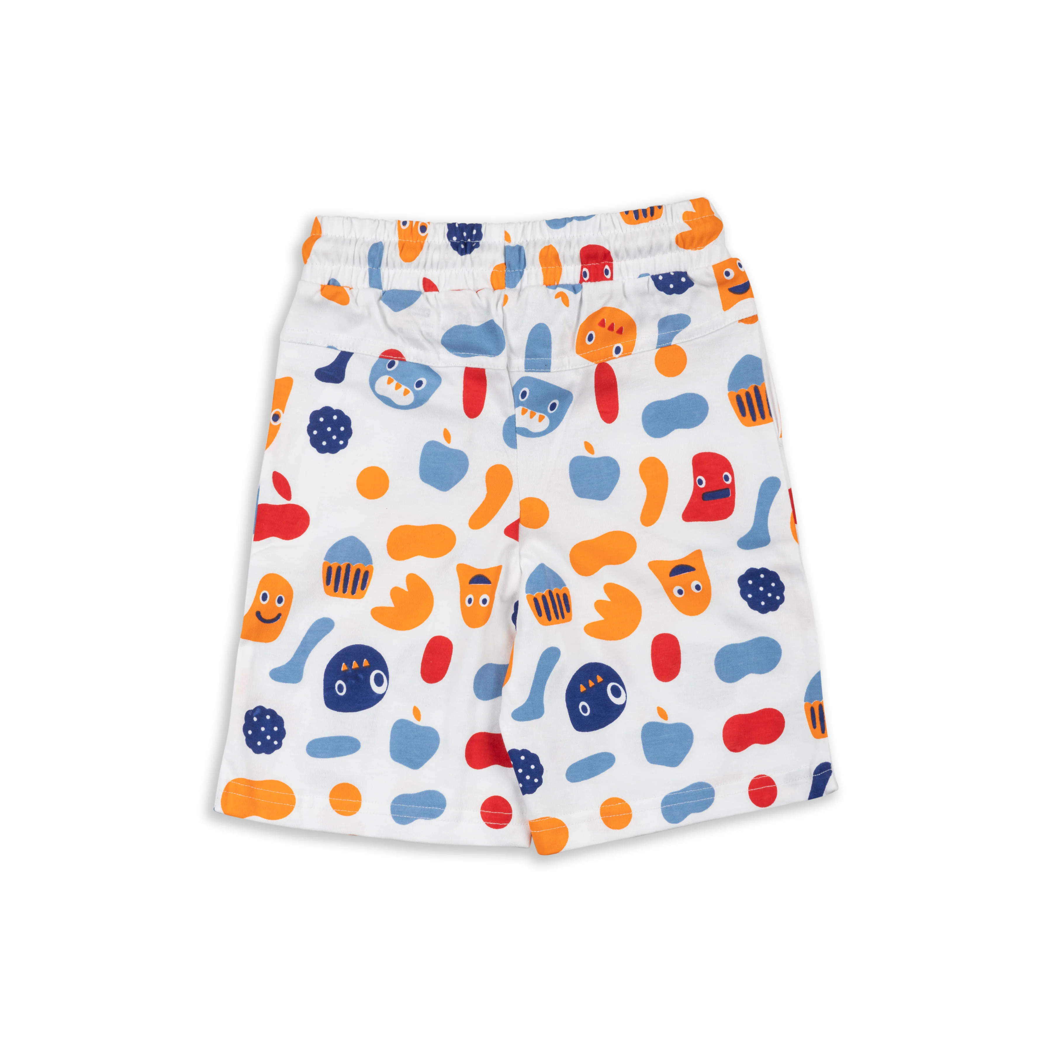 Let's Eat Carrot Orange Printed Boys T-Shirt with White Shorts 2-8 Yrs - Image 6