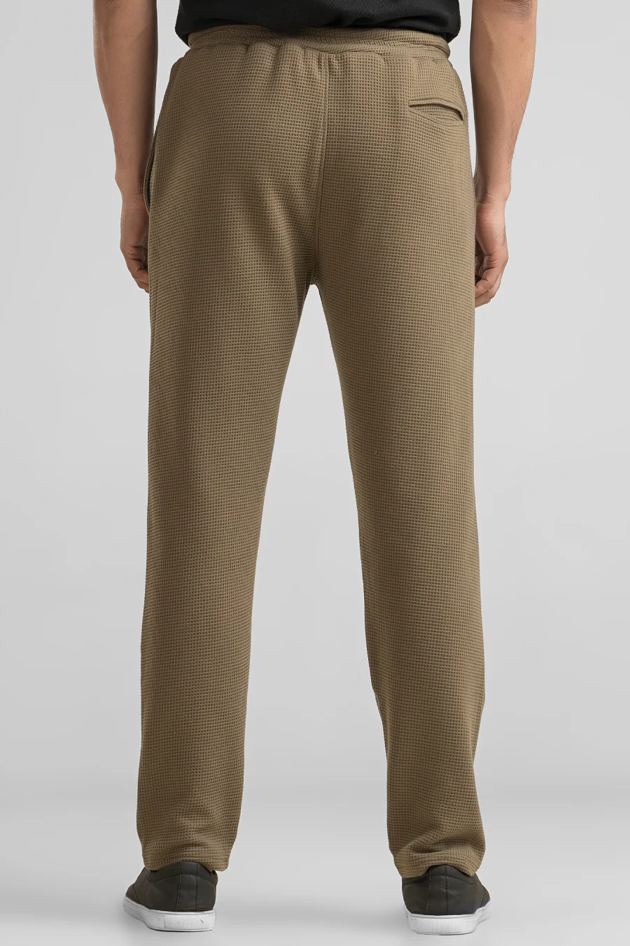 Haven Dark Olive Waffle Knit Regular Fit Pants - Image 3