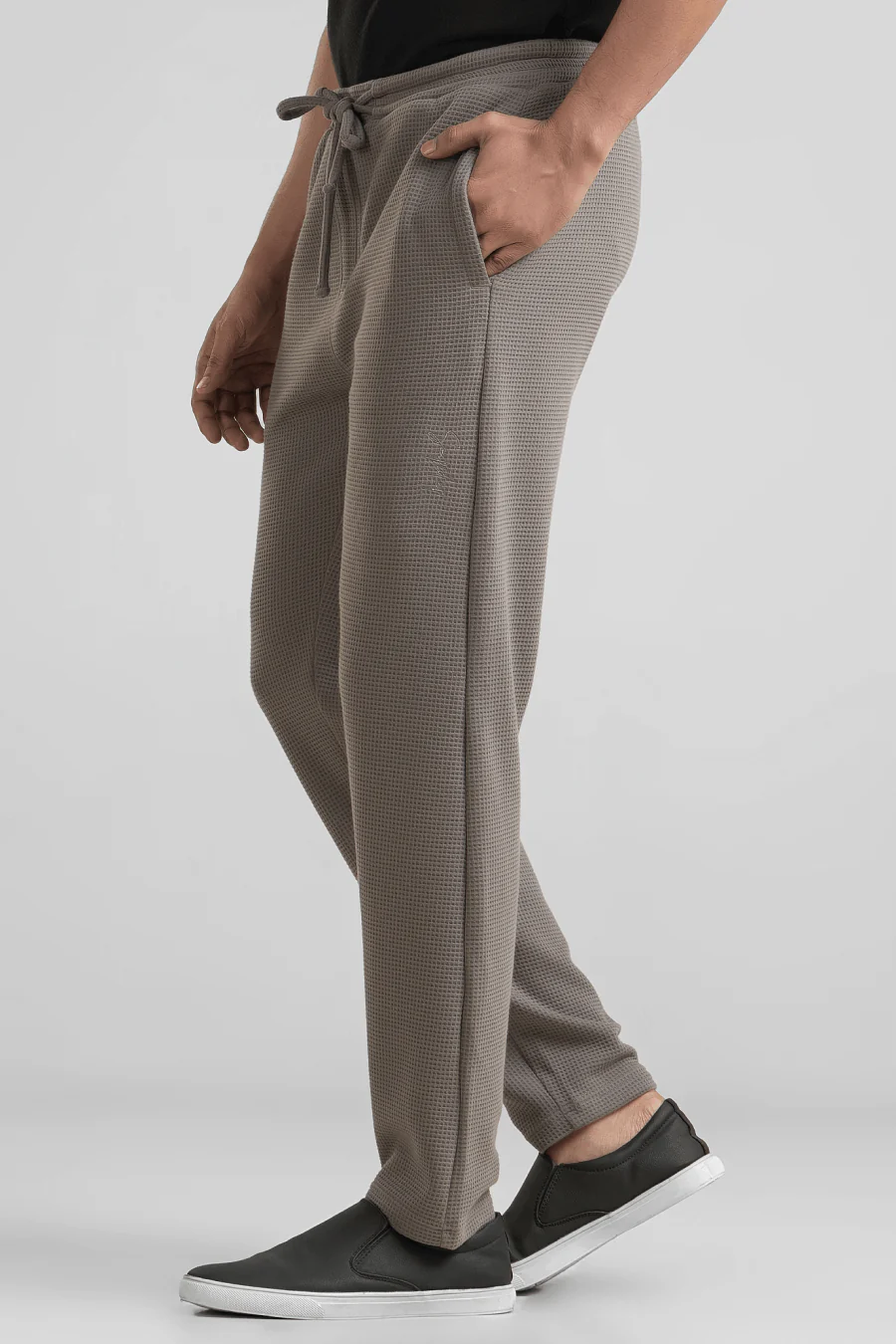 Haven Grey Waffle Knit Regular Fit Pants - Image 6