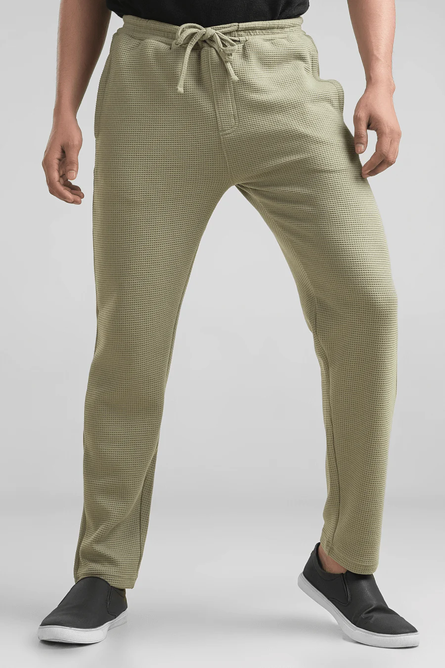 Haven Sage Green Waffle Knit Regular Fit Pants - Image 6