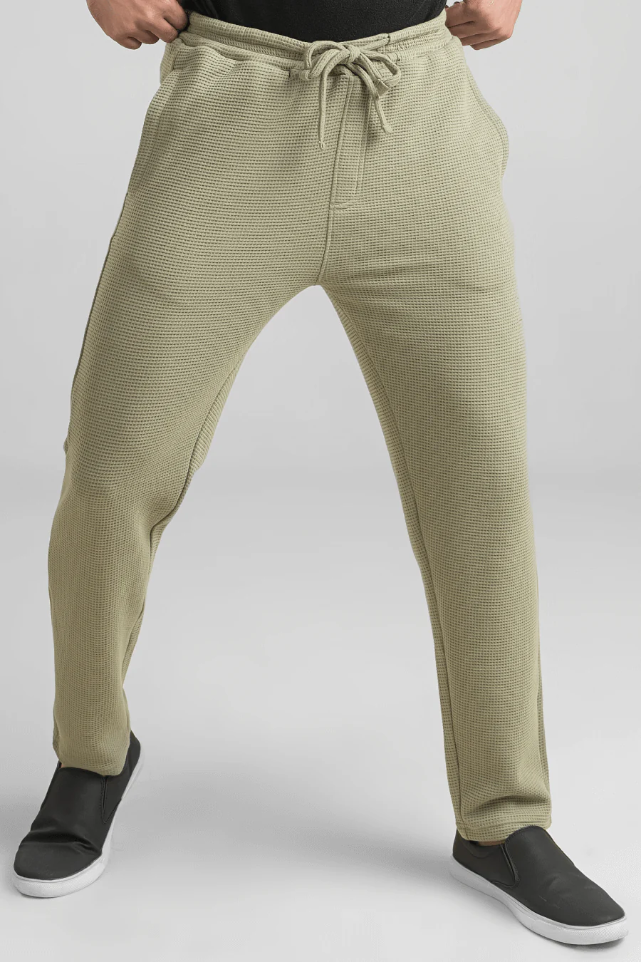 Haven Sage Green Waffle Knit Regular Fit Pants - Image 7