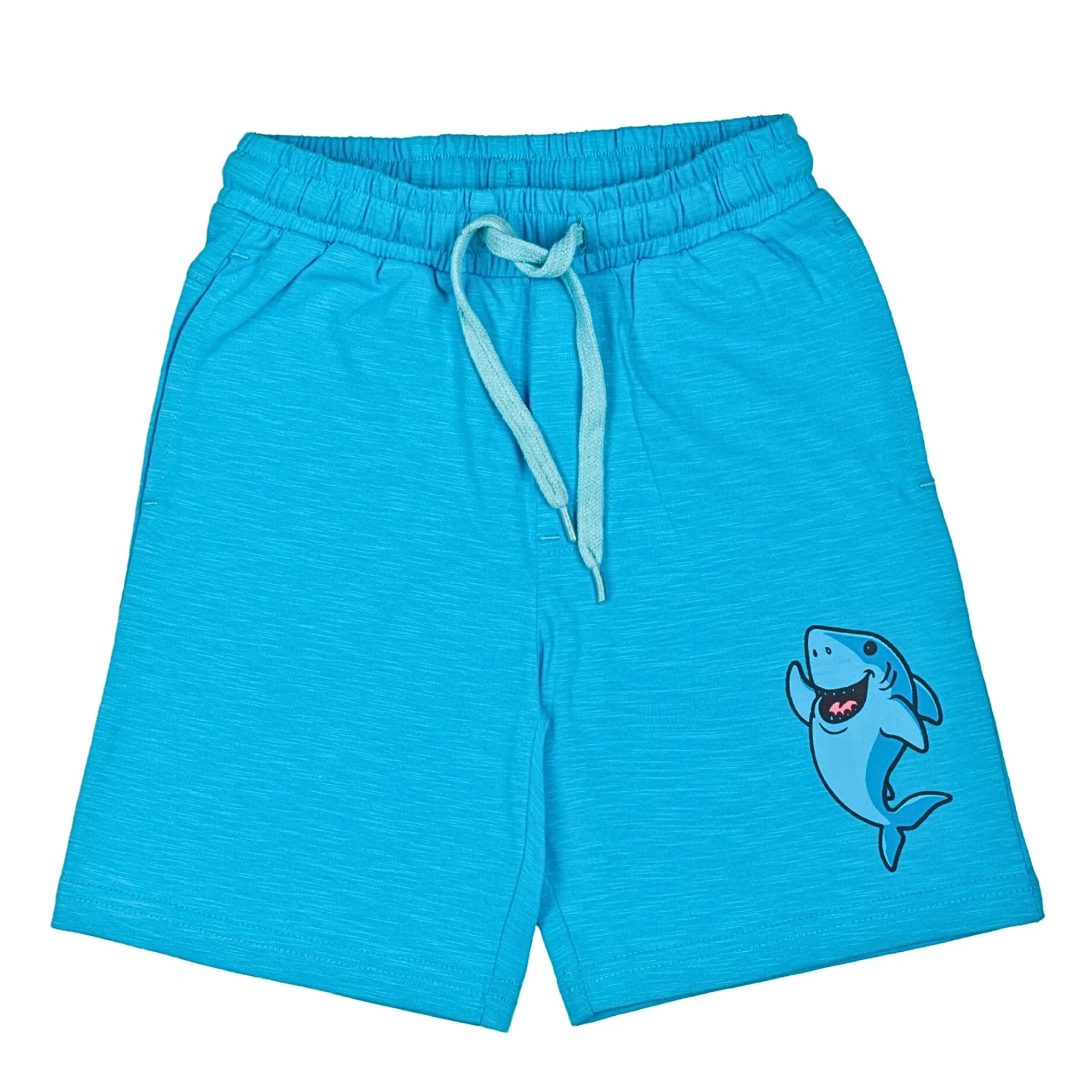 Hello Mate Sky Blue Printed Boys T-Shirt with Blue Printed Shorts 2-8 Yrs - Image 4