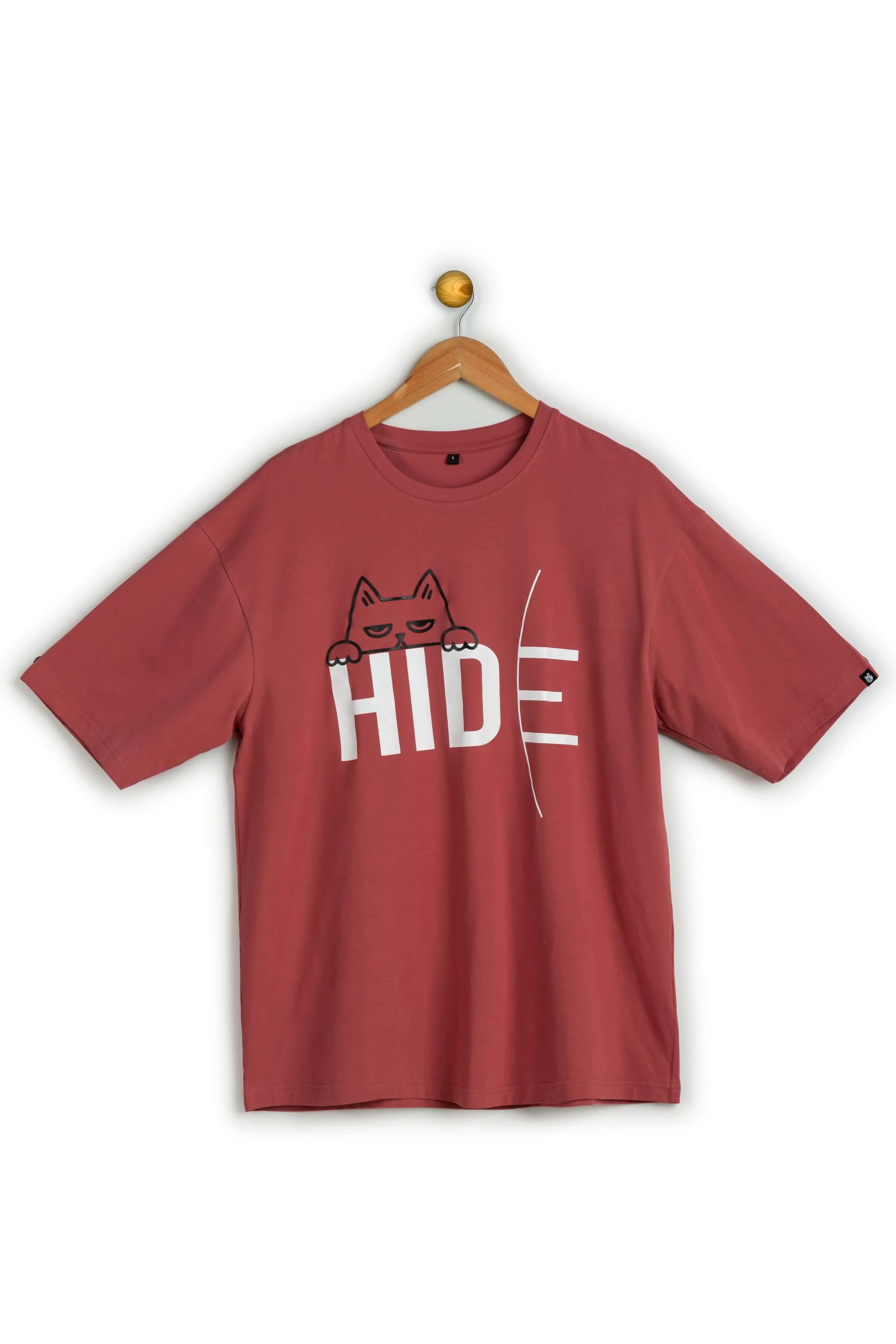 Hide English Red Oversized 4 Way Stretch Printed T-Shirt - Image 7
