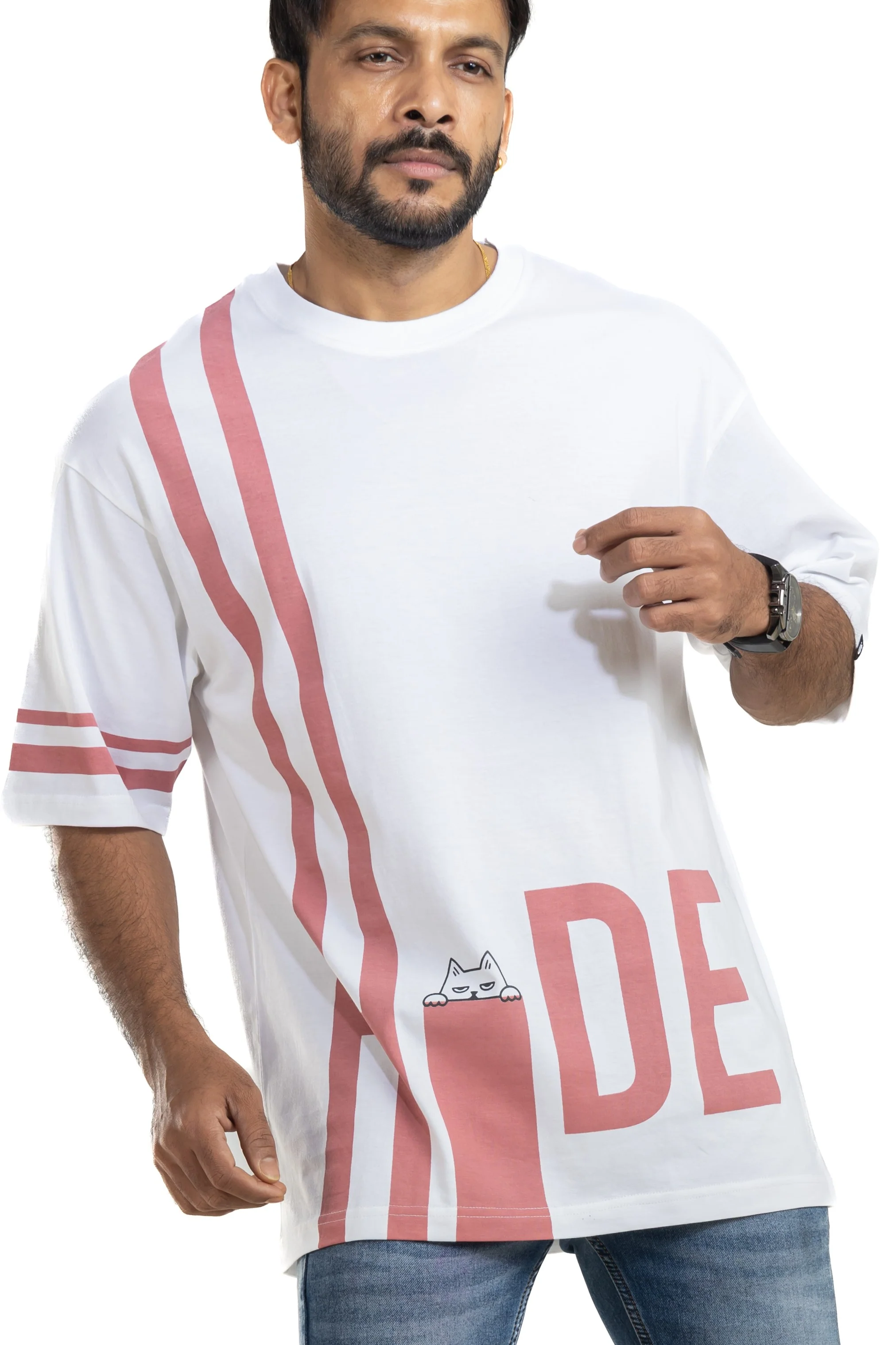 Hide White Oversized Printed T-Shirt - Image 3