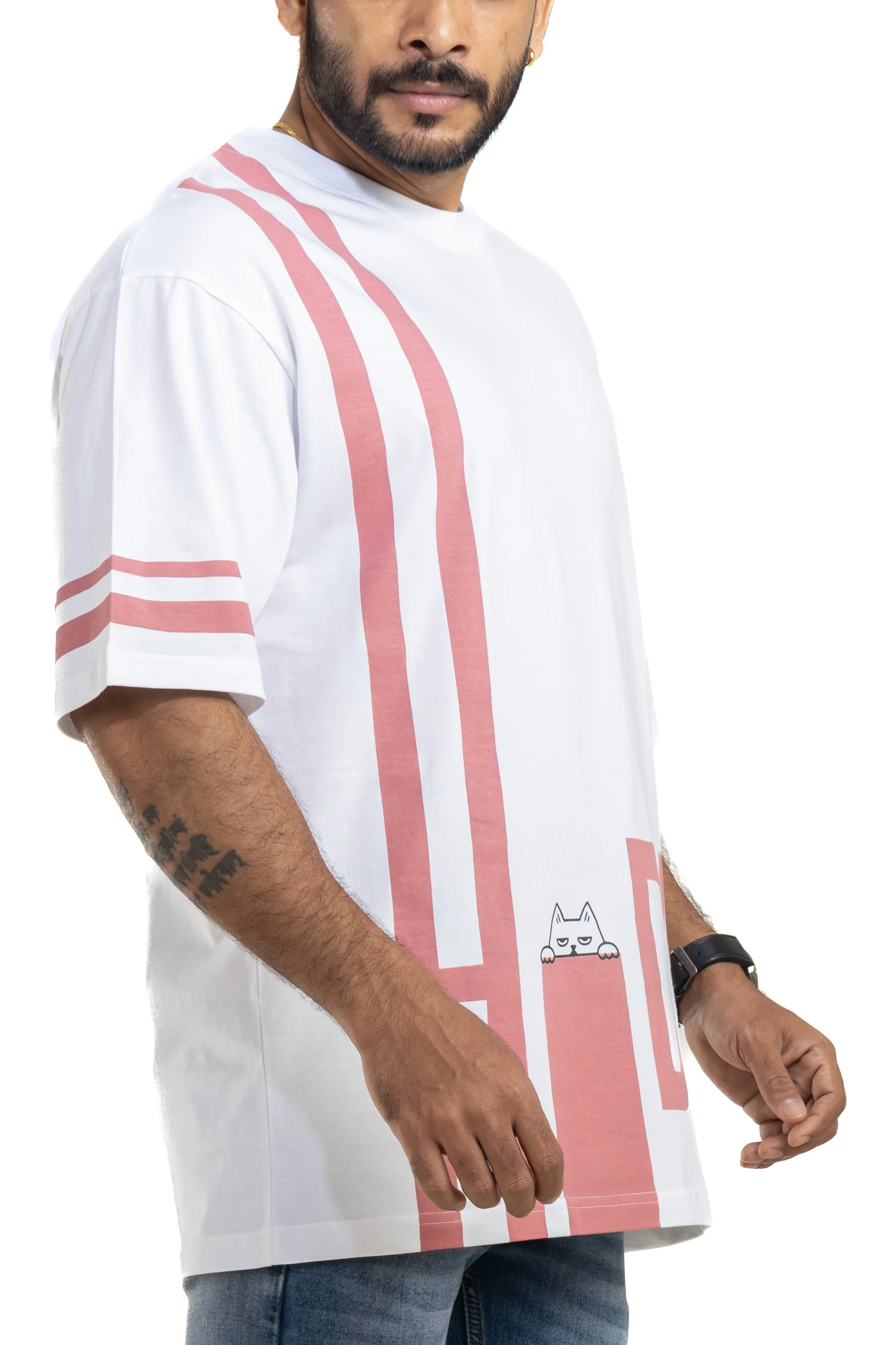 Hide White Oversized Printed T-Shirt - Image 6