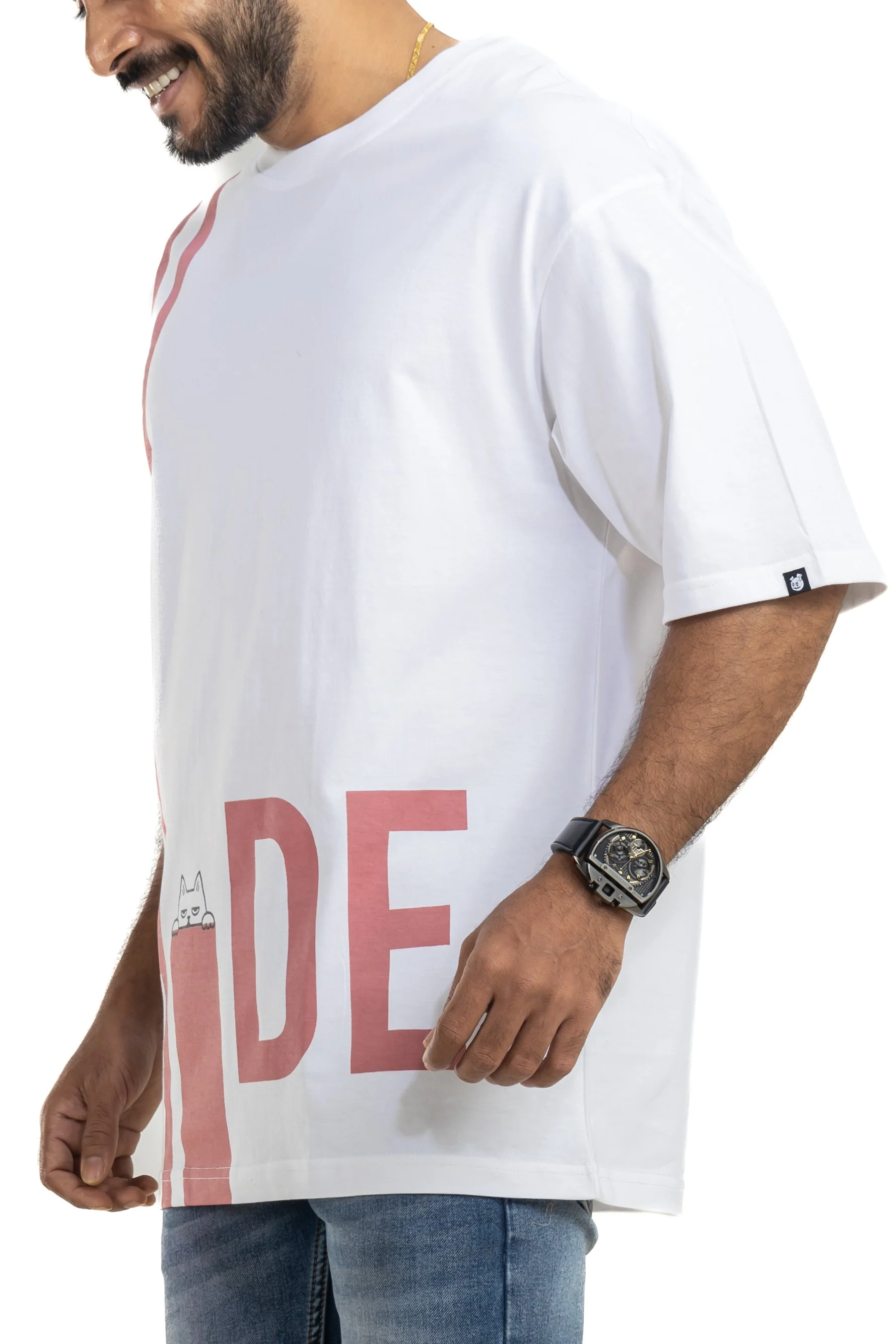 Hide White Oversized Printed T-Shirt - Image 7