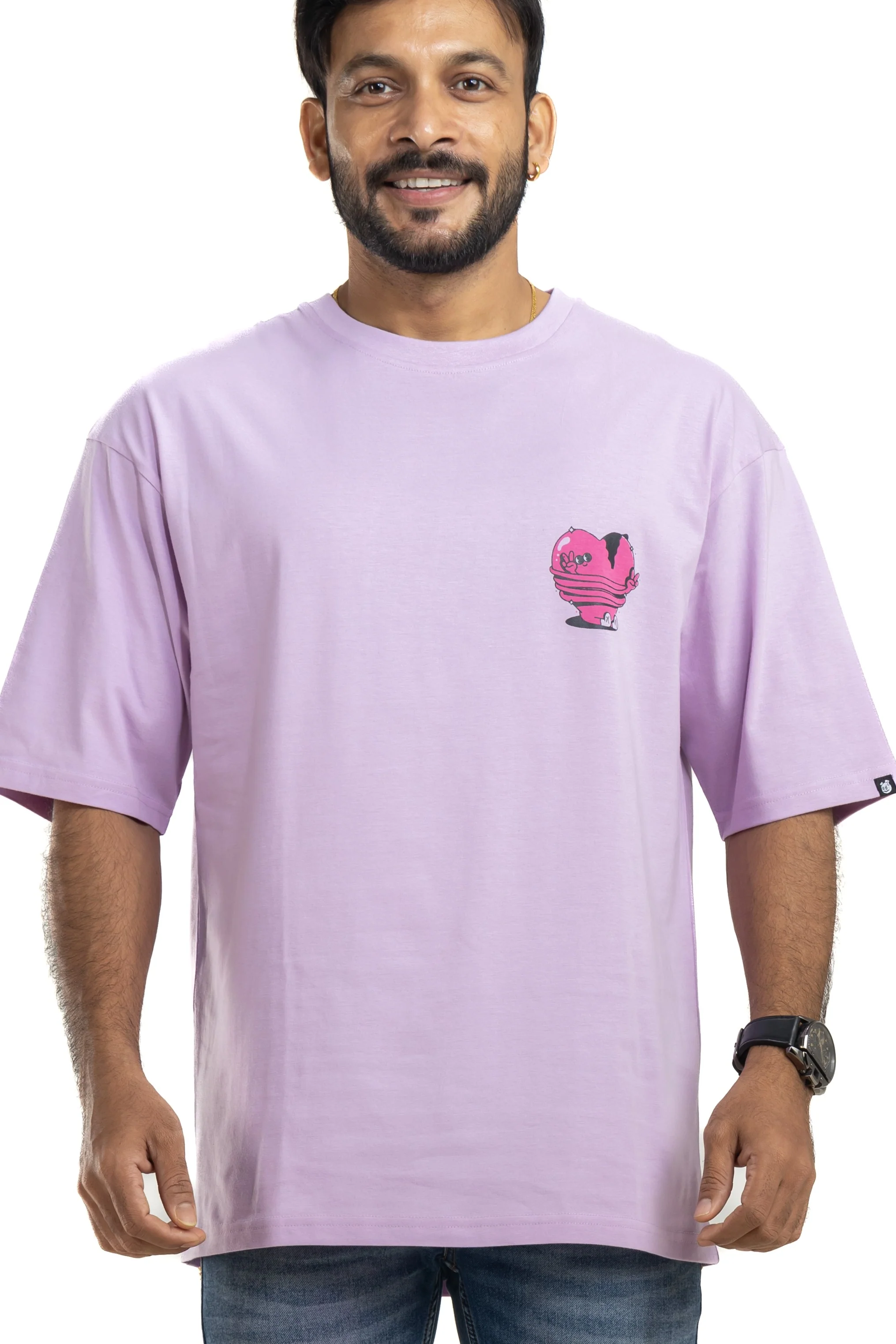 Just Do It Lavender Oversized Printed T-Shirt - Image 4