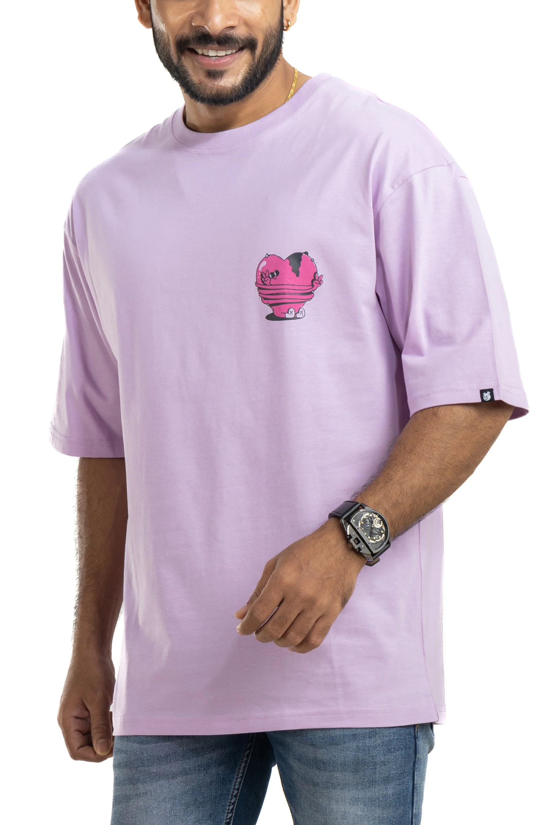 Just Do It Lavender Oversized Printed T-Shirt - Image 5