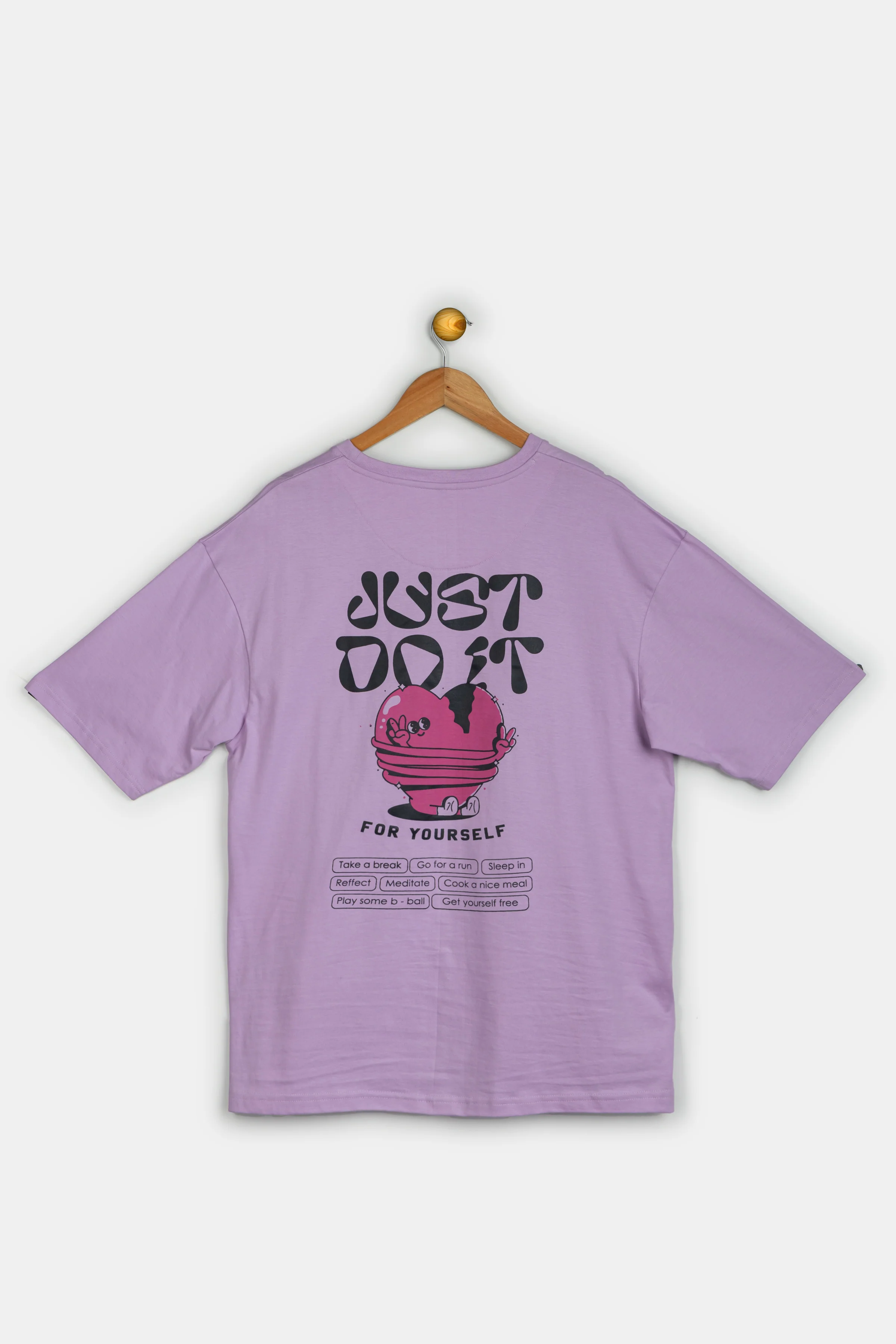 Just Do It Lavender Oversized Printed T-Shirt - Image 9