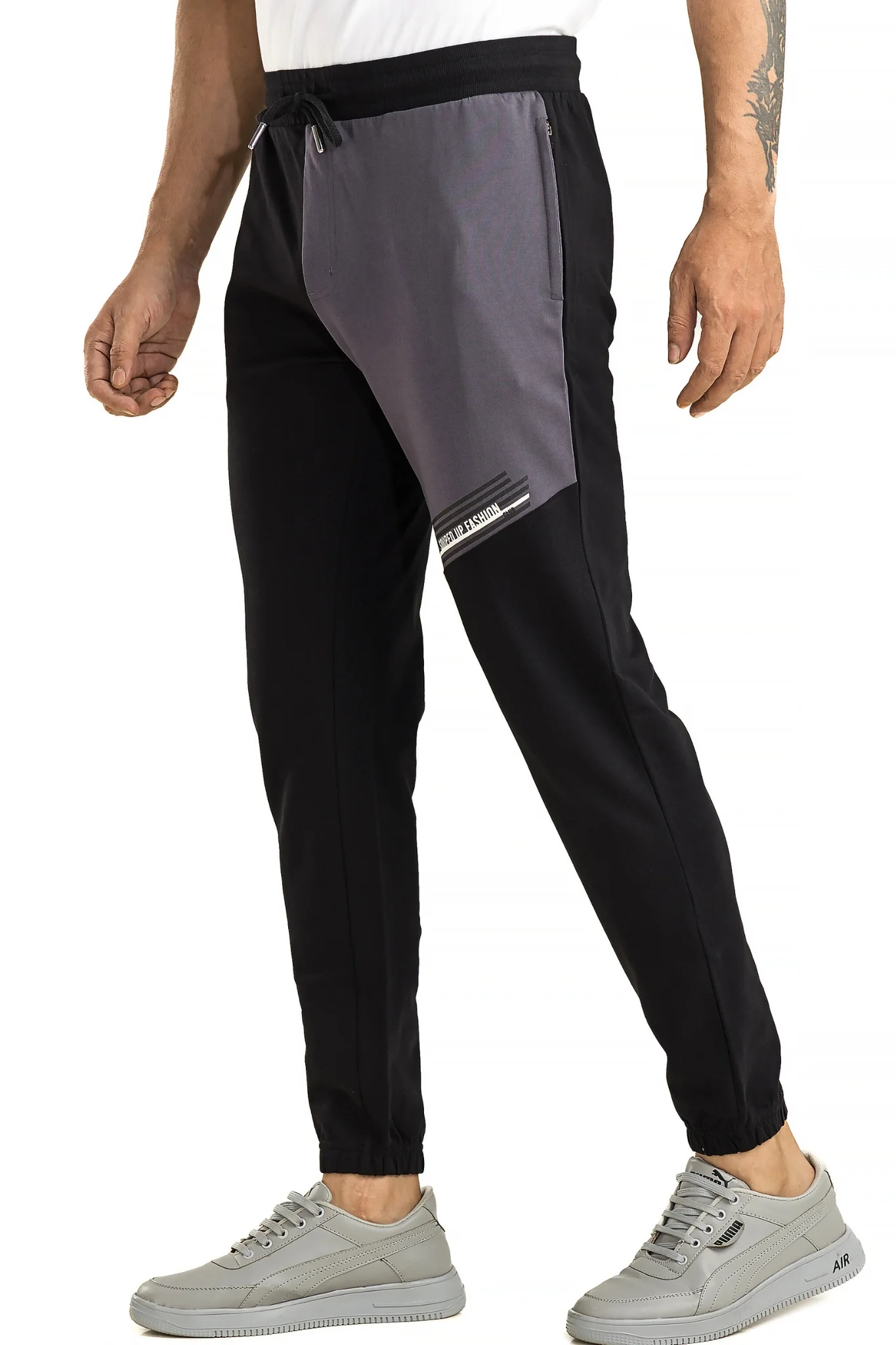 Men's Casual Cotton Black Joggers - Image 3