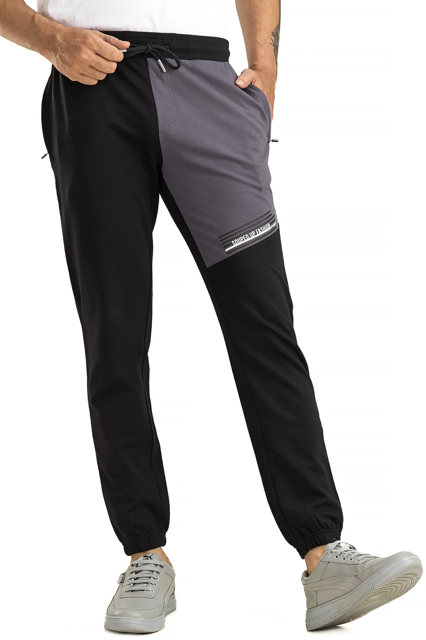 Men's Casual Cotton Black Joggers - Image 5