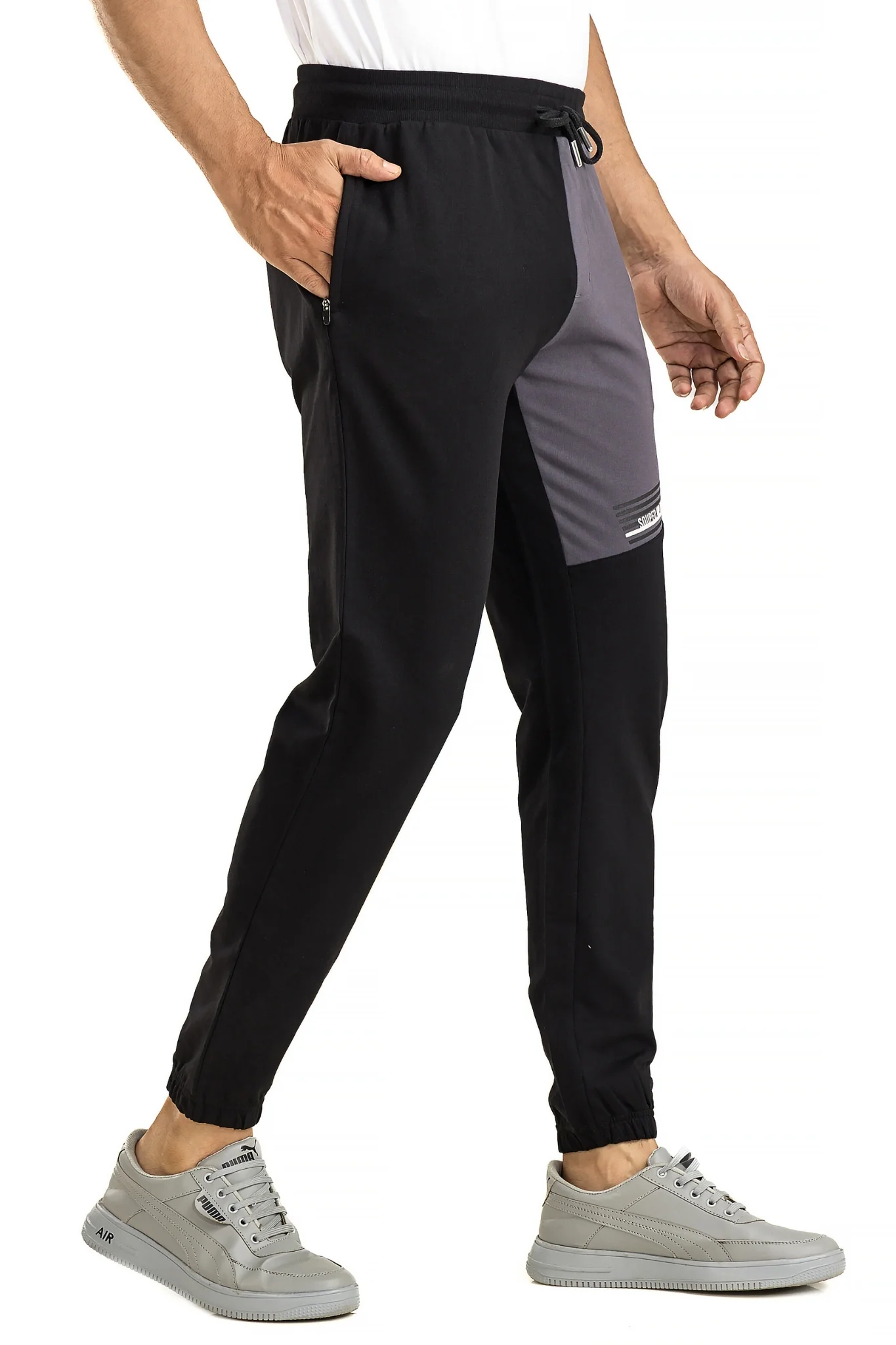 Men's Casual Cotton Black Joggers - Image 7