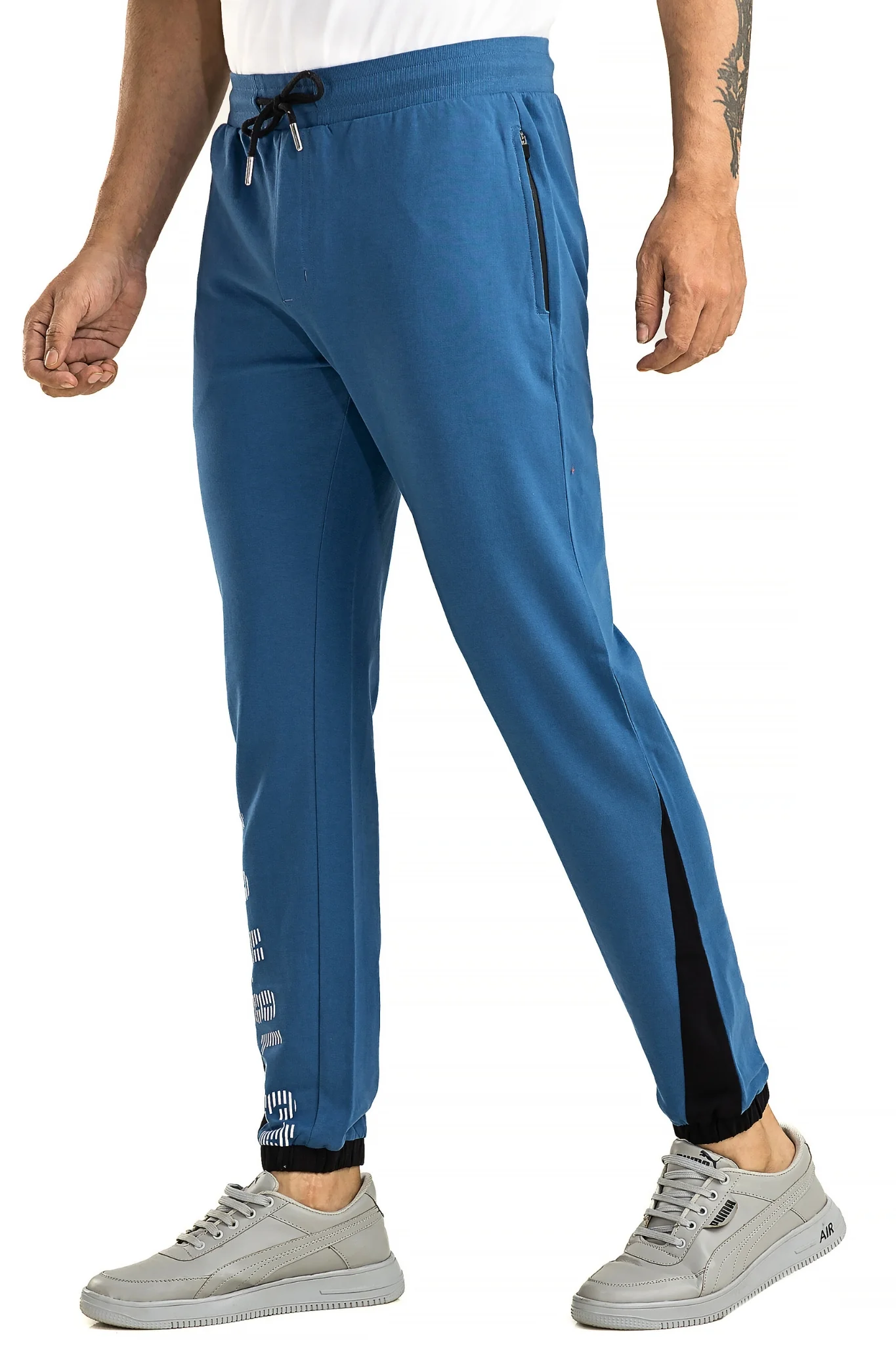 Men's Casual Cotton Blue Joggers - Image 3