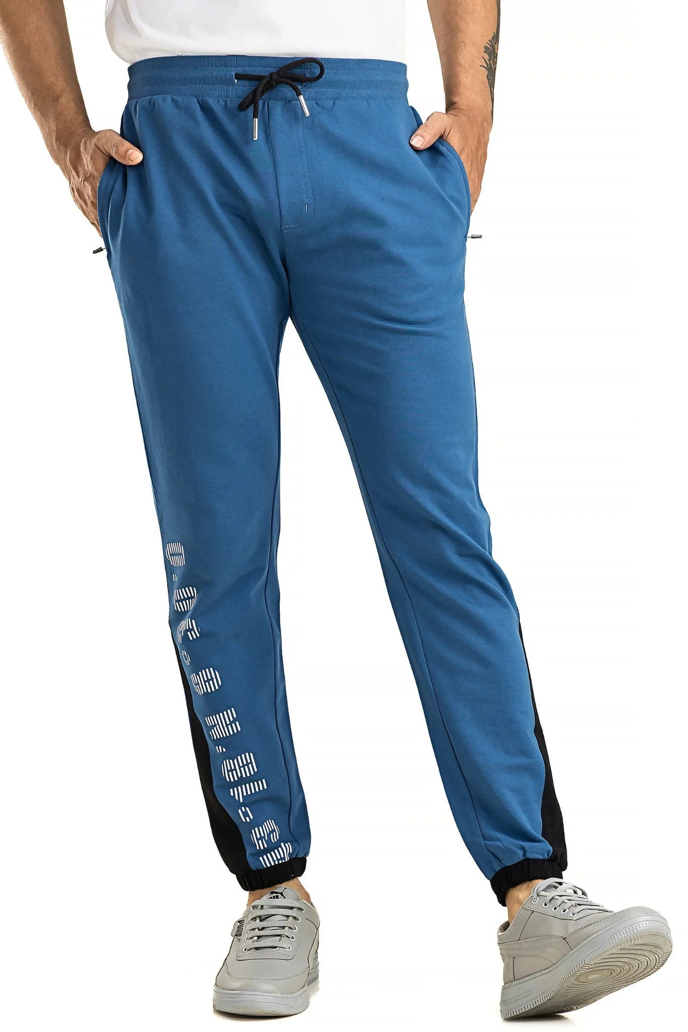 Men's Casual Cotton Blue Joggers - Image 4
