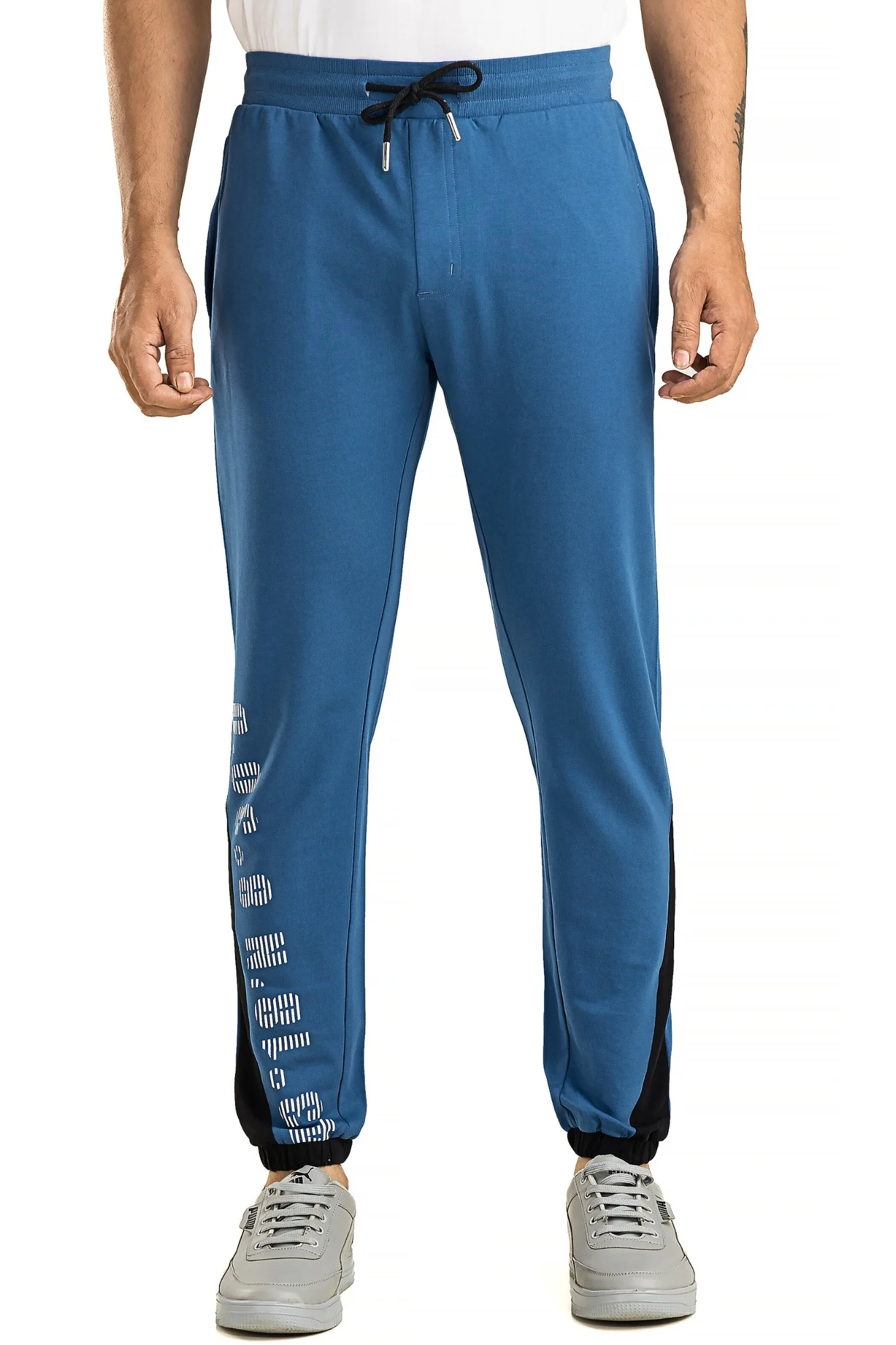 Men's Casual Cotton Blue Joggers - Image 6