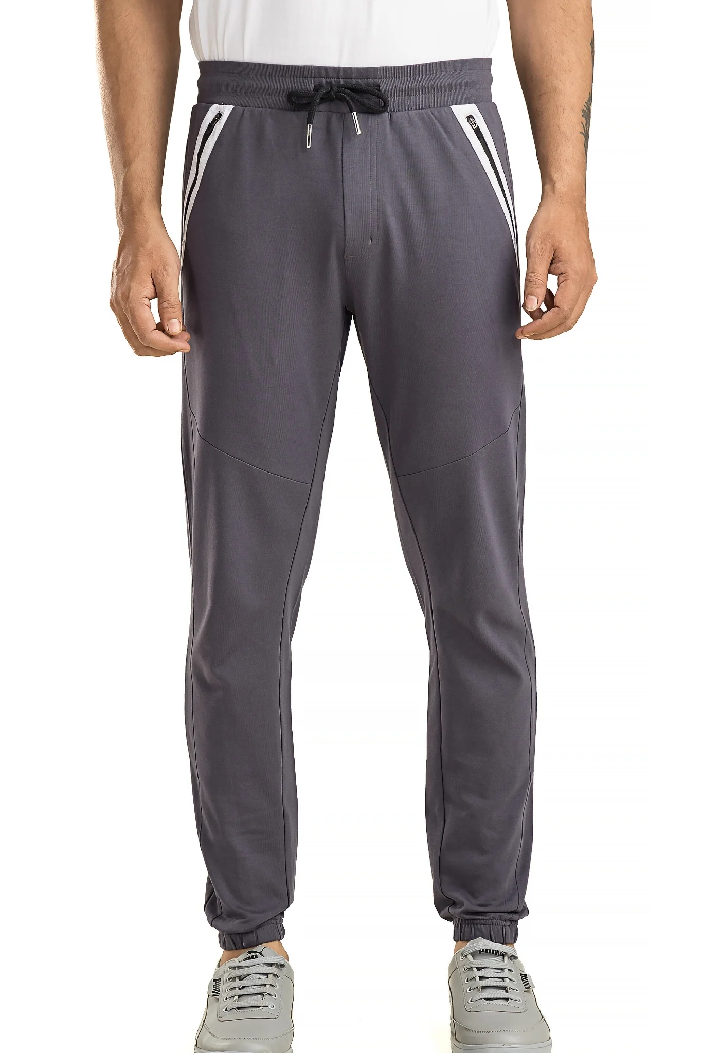 Men's Casual Cotton Gray Joggers - Image 6