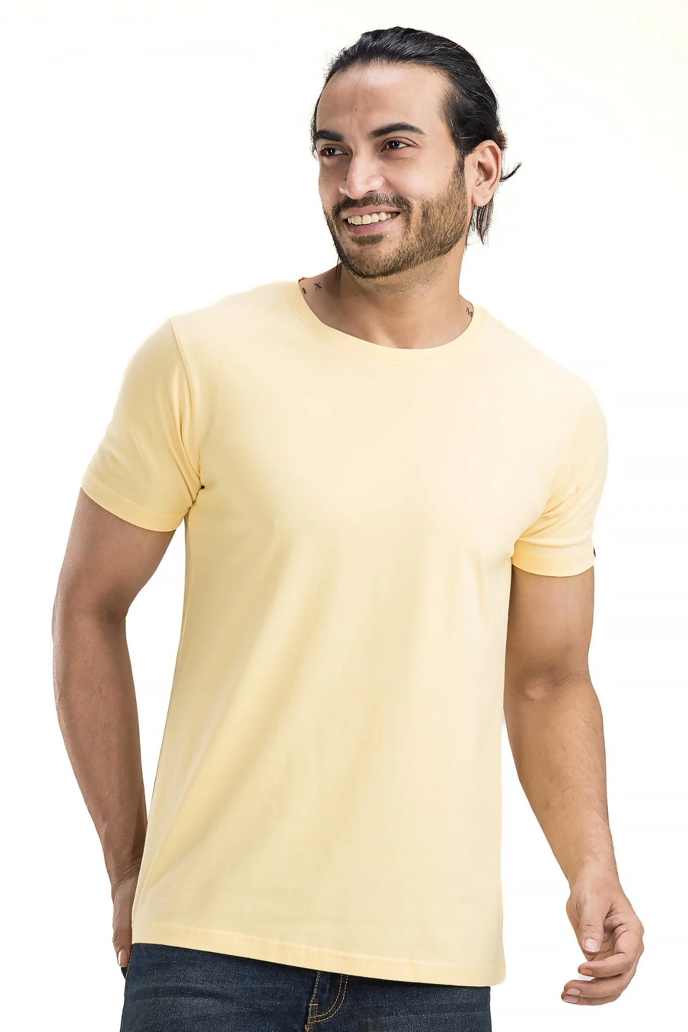 Men's Solid Basic Deep Butter T-Shirt - Image 3