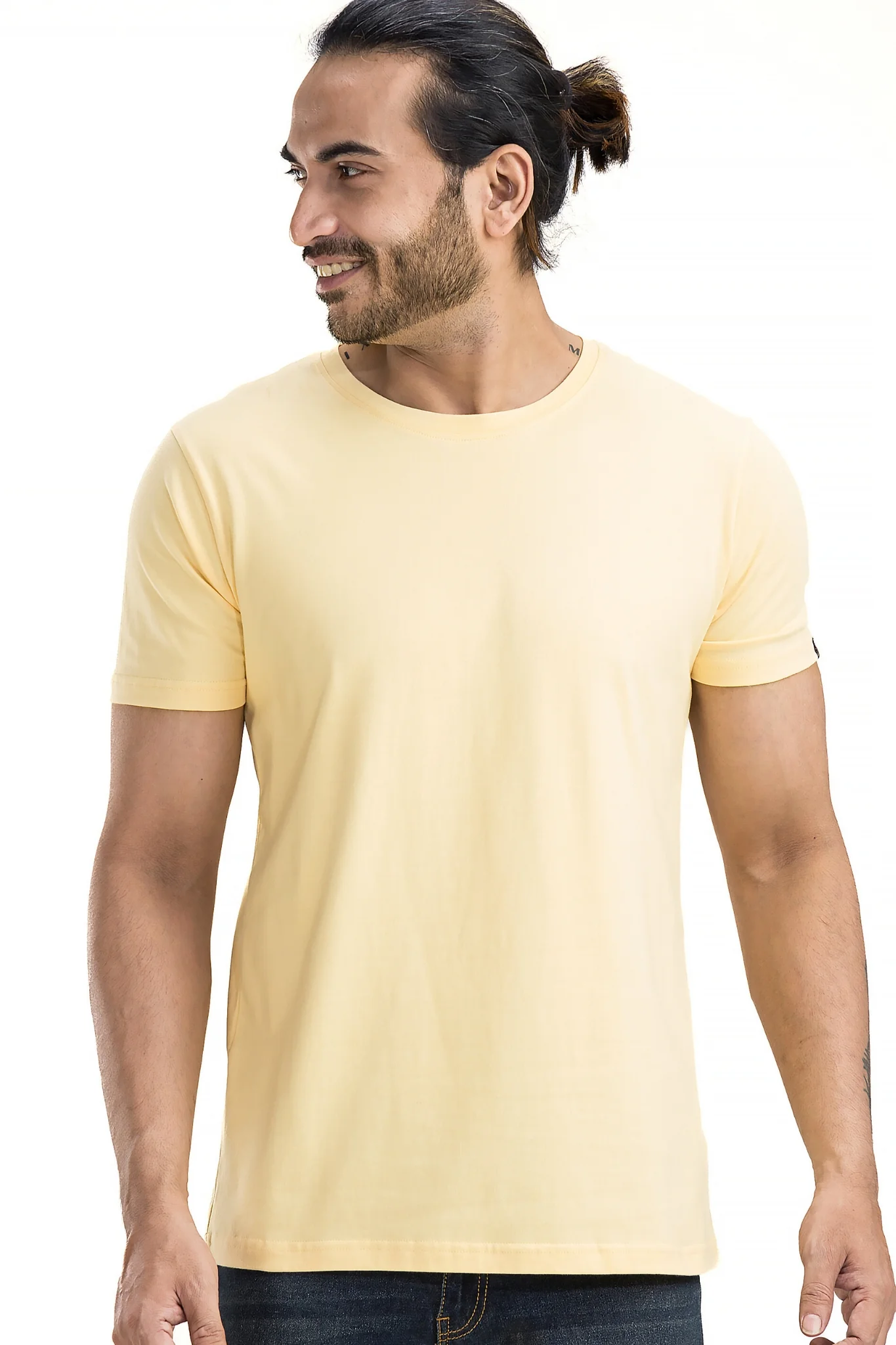 Men's Solid Basic Deep Butter T-Shirt - Image 4