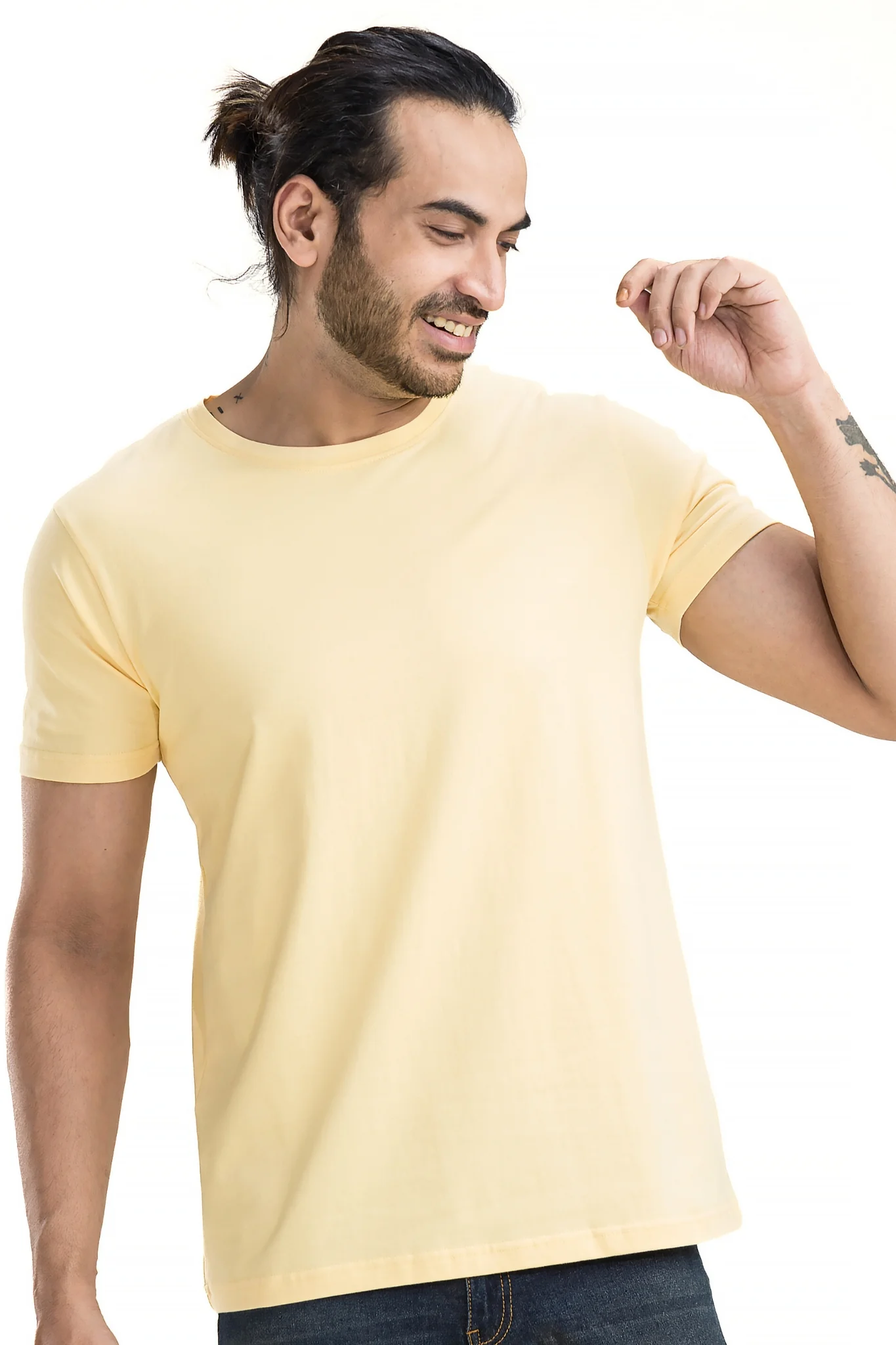 Men's Solid Basic Deep Butter T-Shirt - Image 5