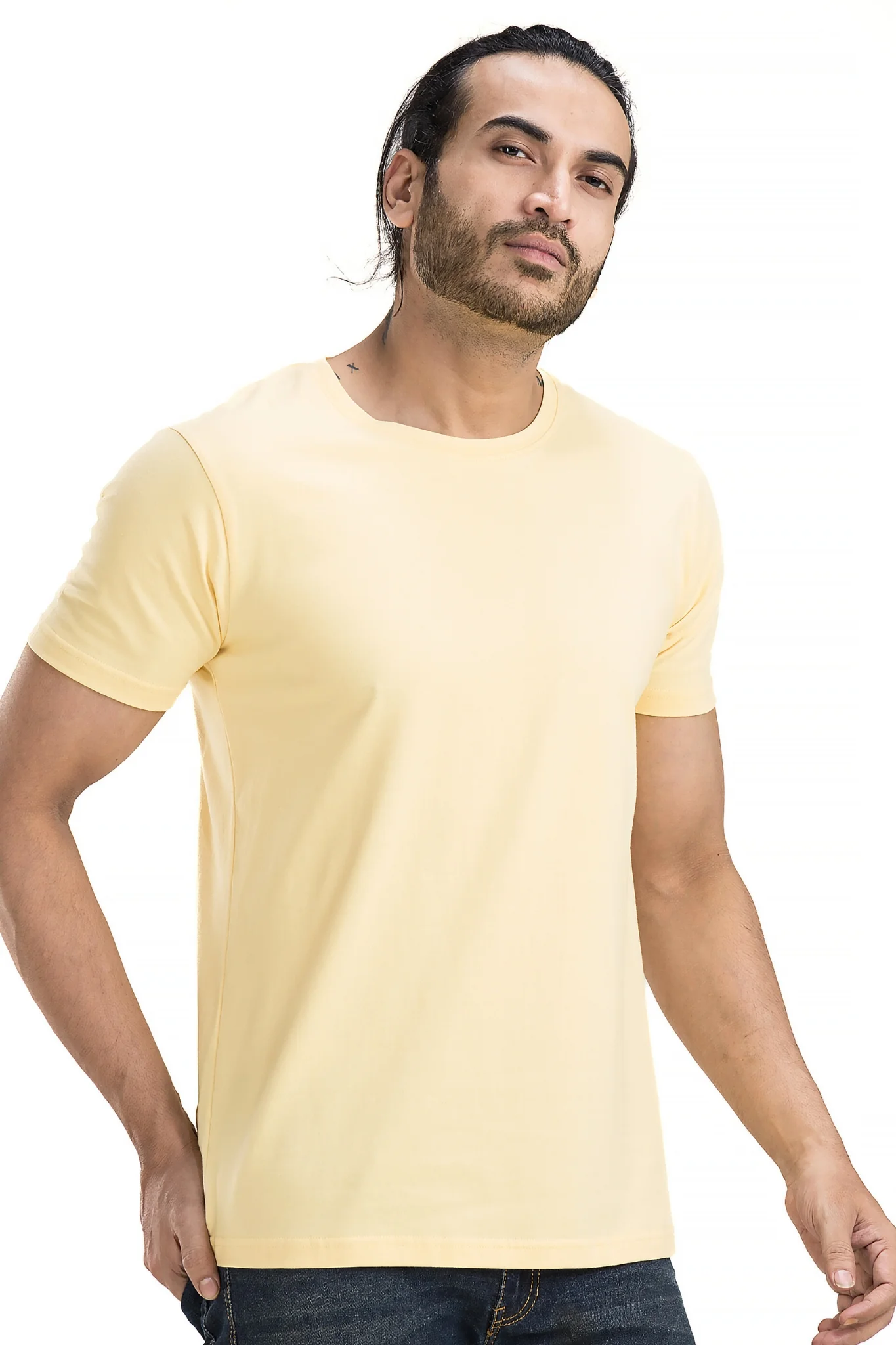 Men's Solid Basic Deep Butter T-Shirt - Image 7