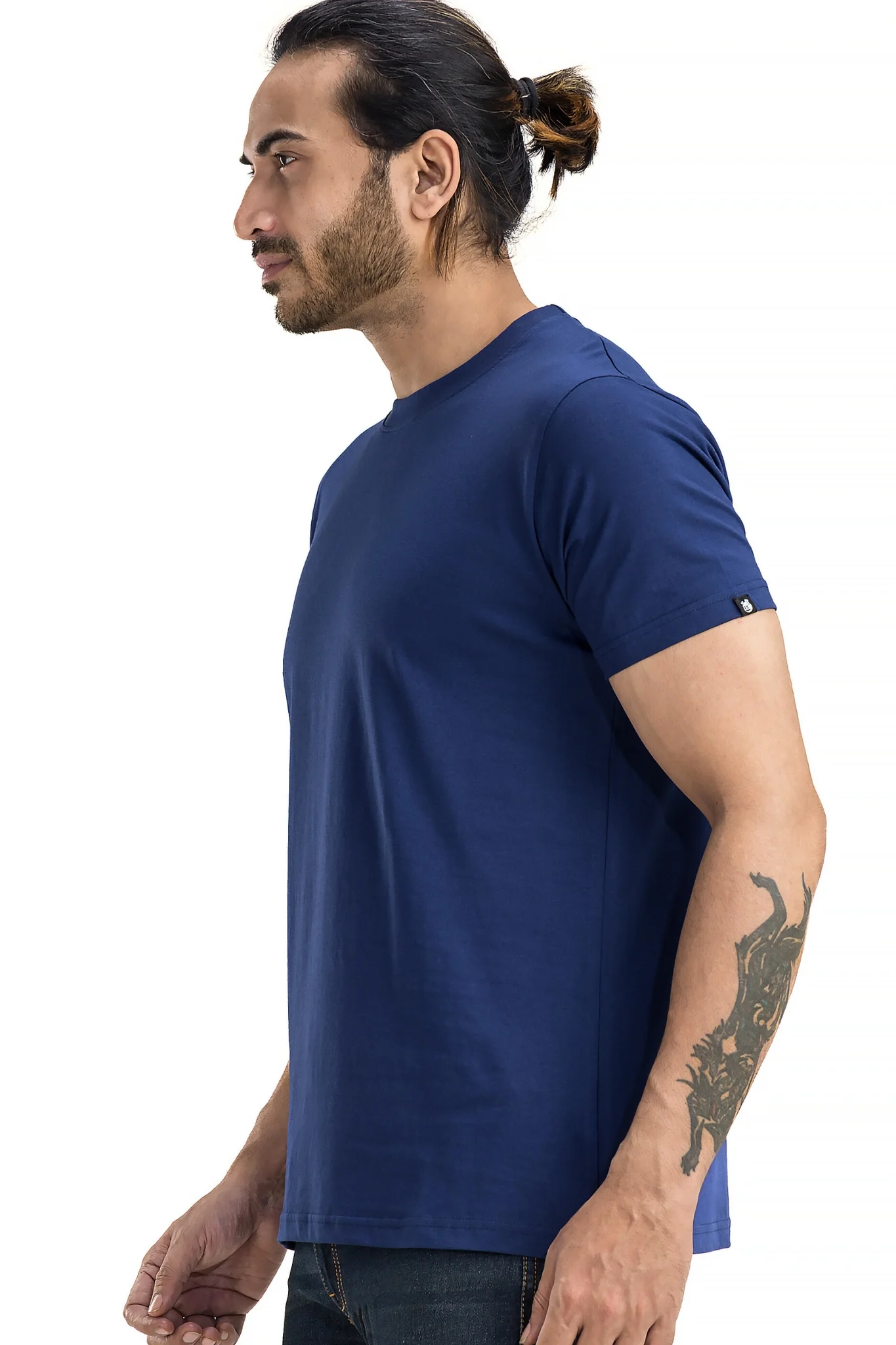 Men's Solid Basic Navy T-Shirt - Image 7