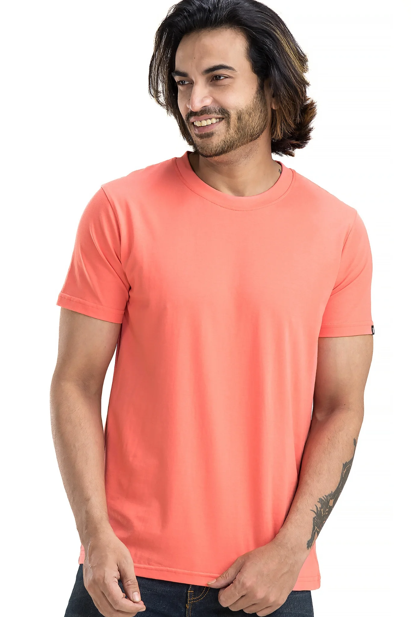 Men's Solid Basic Sugar Coral T-Shirt - Image 3