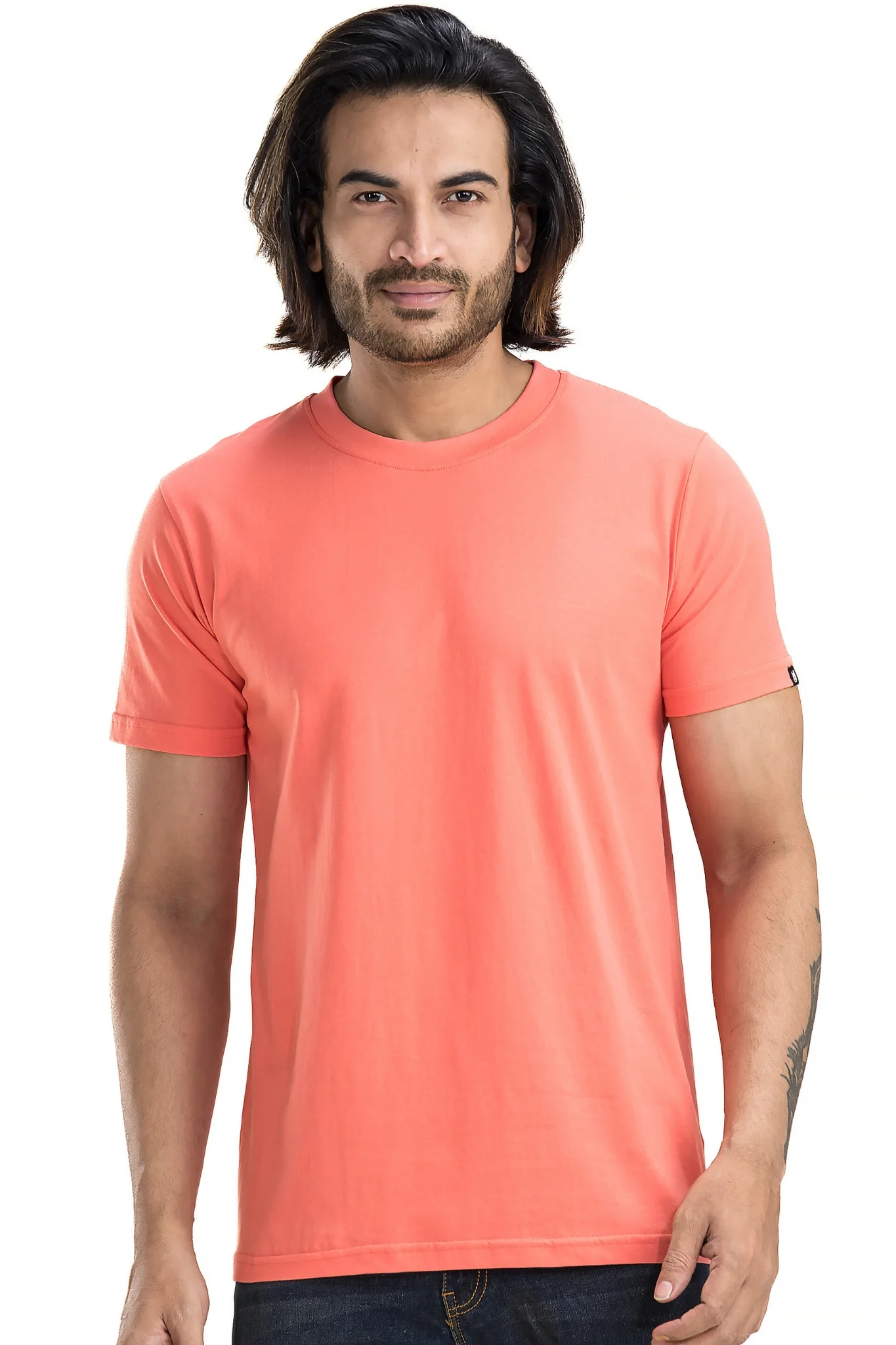 Men's Solid Basic Sugar Coral T-Shirt - Image 4