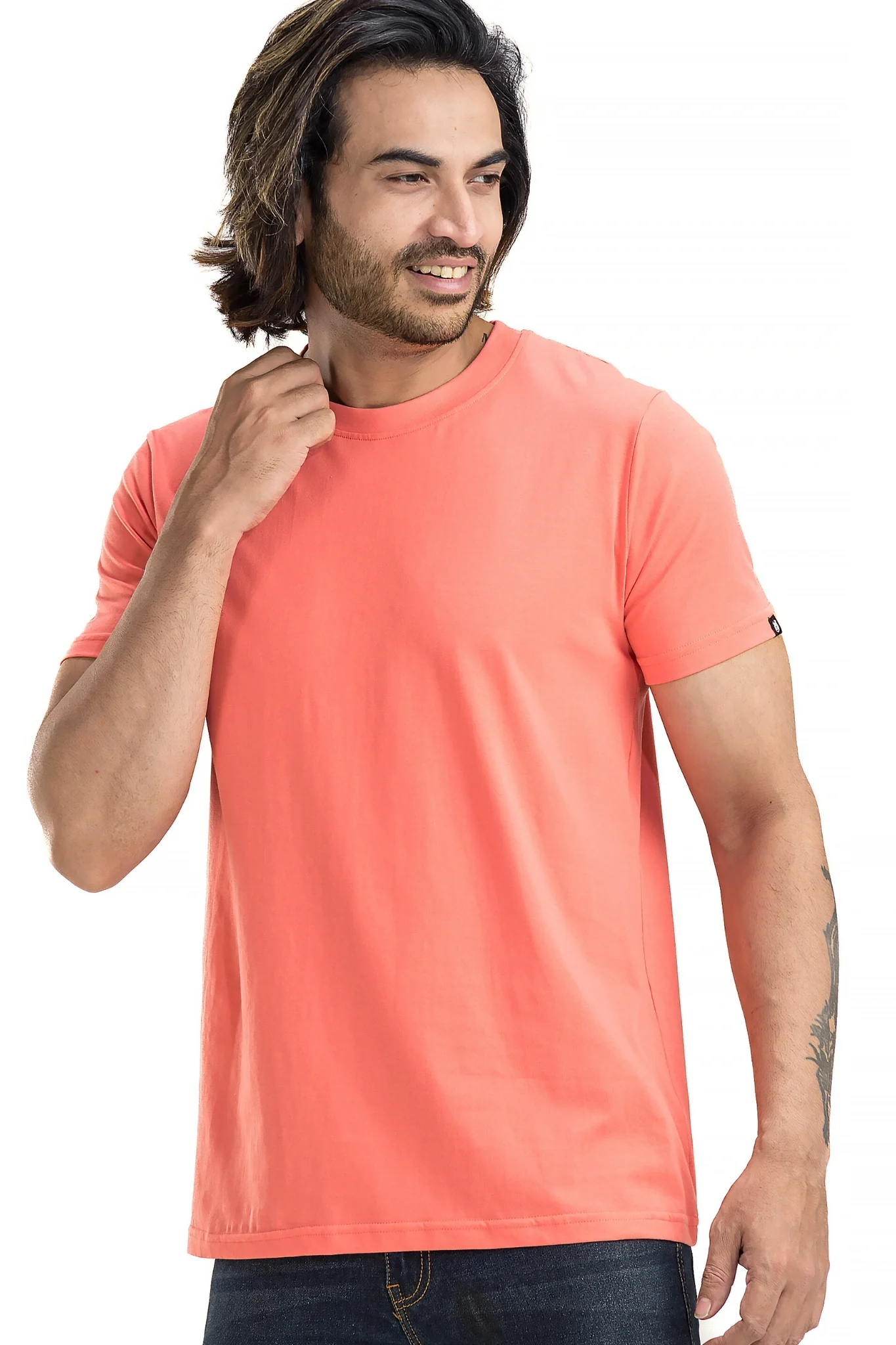 Men's Solid Basic Sugar Coral T-Shirt - Image 6