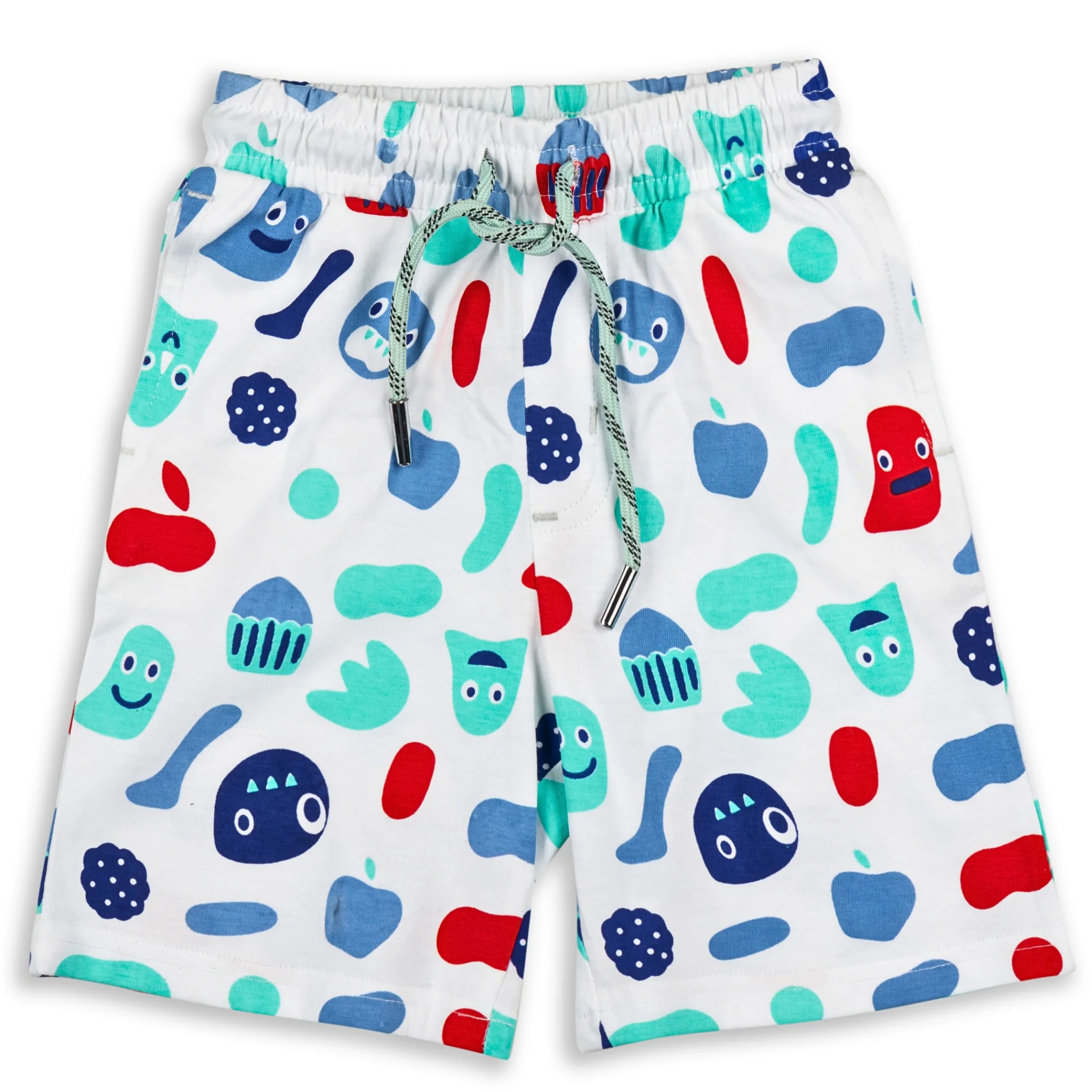 Messy Eater Jungle Green Printed Boys T-Shirt with White Shorts 2-8 Yrs - Image 4