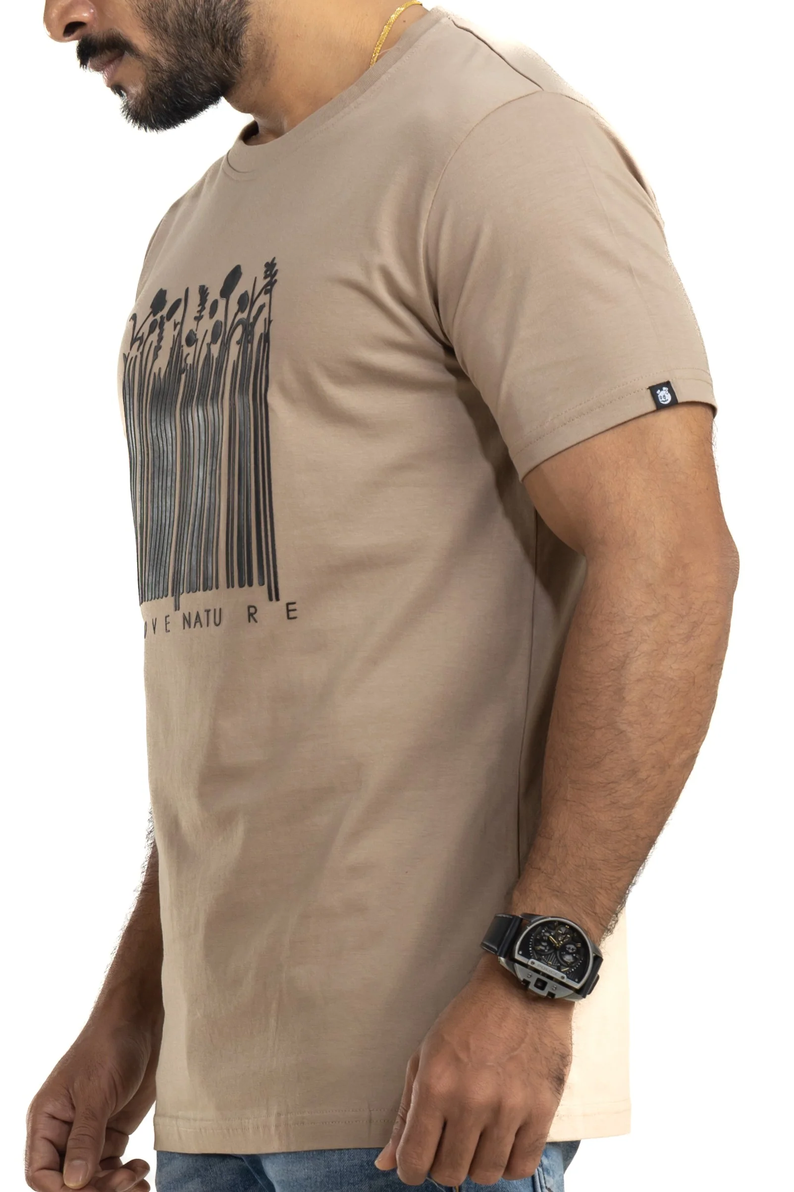 Nature Light Brown Printed T-Shirt - Image 7