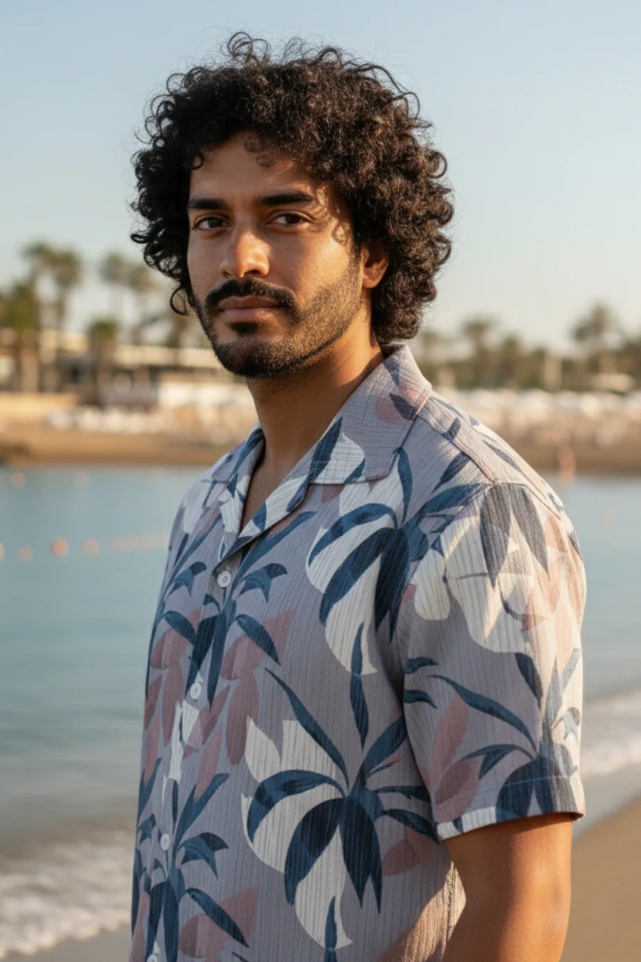 Nova Grey Floral Printed Corduroy Cuban Collar Half Sleeves Shirt - Image 4