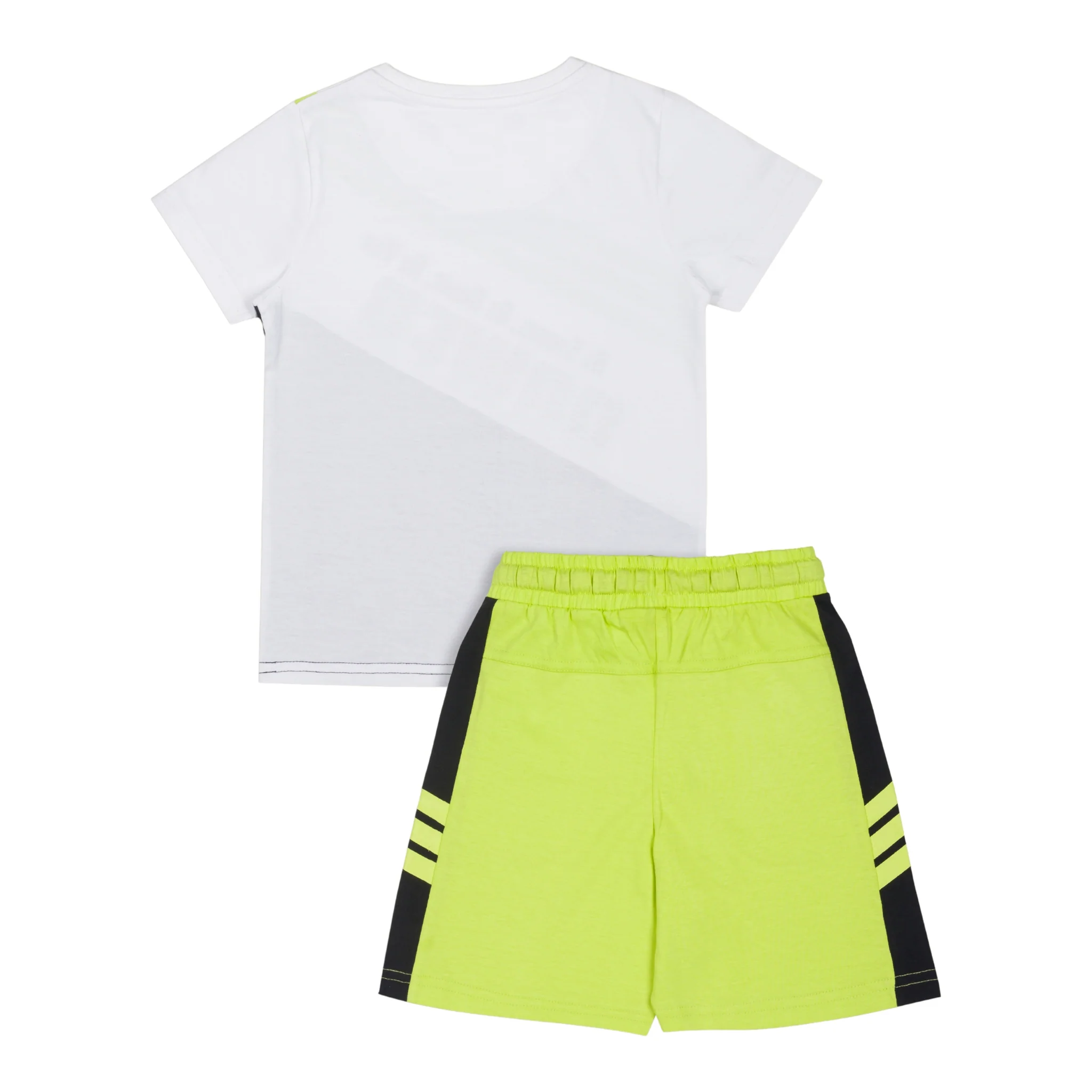 Power White & Black HD Printed Boys T-Shirt with Neon Shorts 2-8 Yrs - Image 5