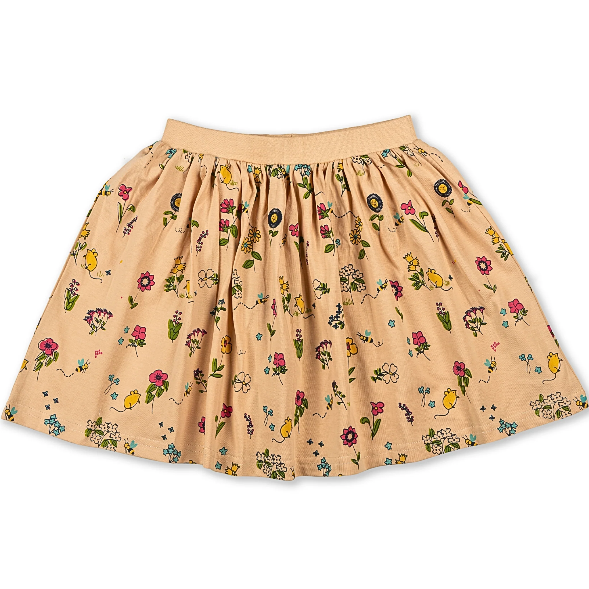 Pretty Garden Beige Printed Girls Top With Beige Skirt 8-14 Yrs - Image 4