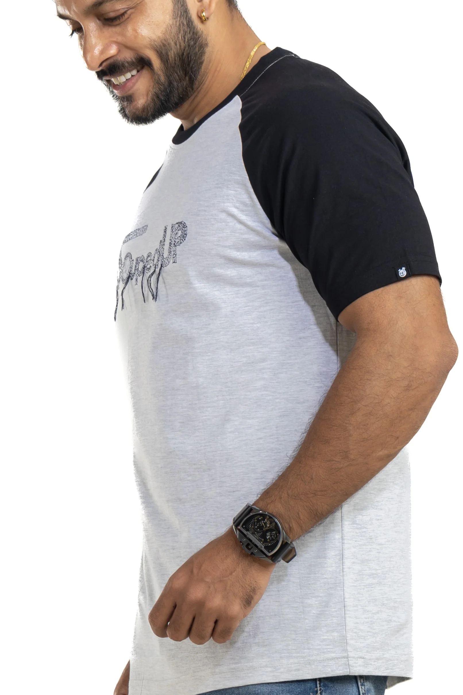 Souped Up Reglan Gray Embroidered T-Shirt - Image 7